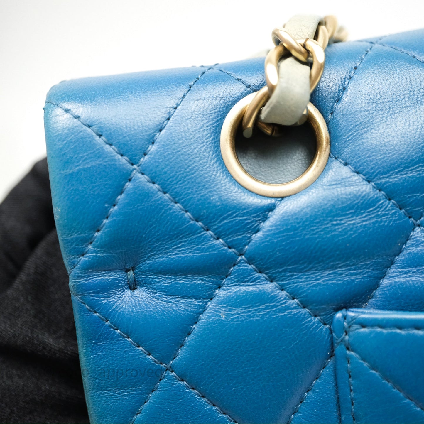 Chanel Classic M/L Medium Flap Quilted Ombre Blue Lambskin Gold Hardware