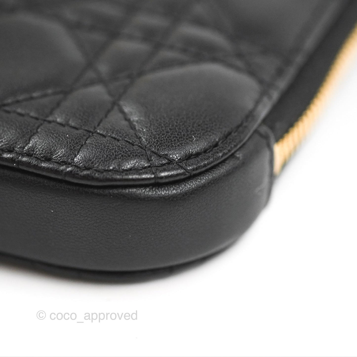 Christian Dior Lady Dior Phone Holder Black Cannage Lambskin