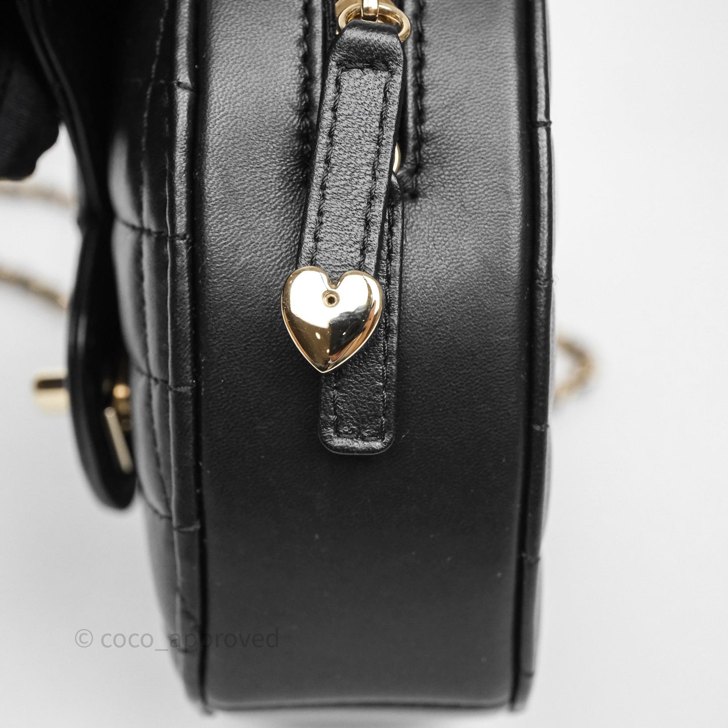Chanel Large Heart Bag Black Lambskin Gold Hardware 22S