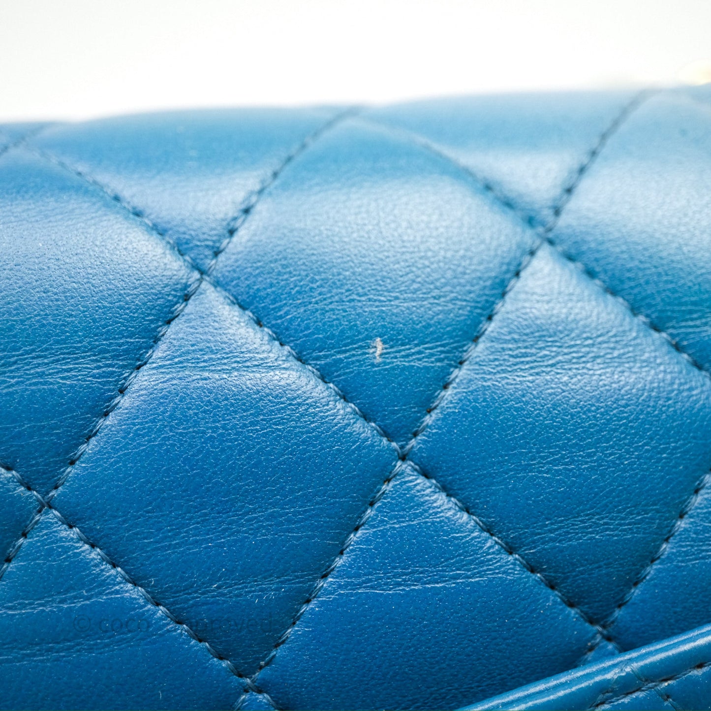 Chanel Classic M/L Medium Flap Quilted Ombre Blue Lambskin Gold Hardware
