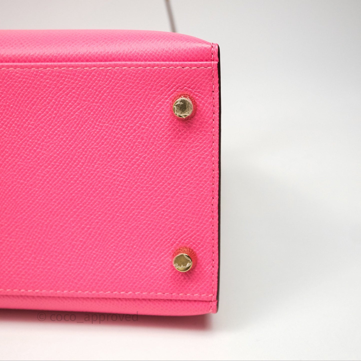 Hermes Kelly 28 Rose Lipstick U5/Craie 10 Epsom Gold Hardware
