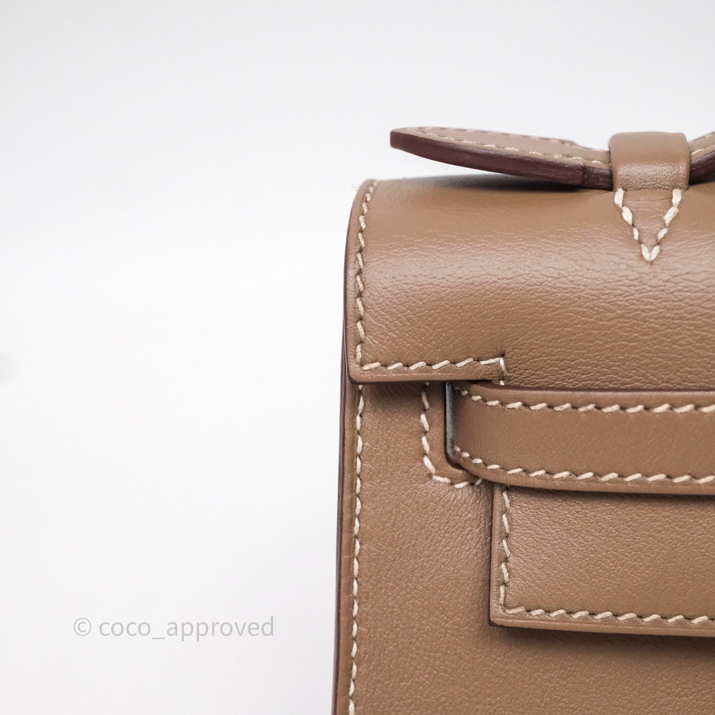 Hermès Kelly Pochette Clutch Etoupe 18 Swift Palladium Hardware