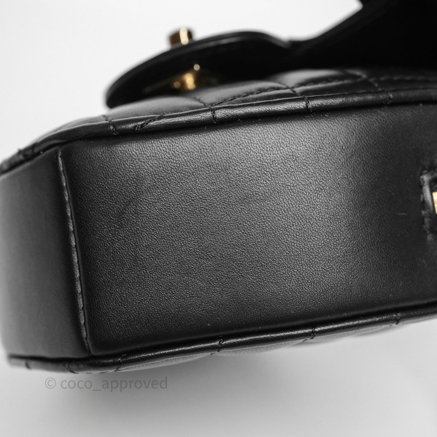 Chanel Large Heart Bag Black Lambskin Gold Hardware 22S