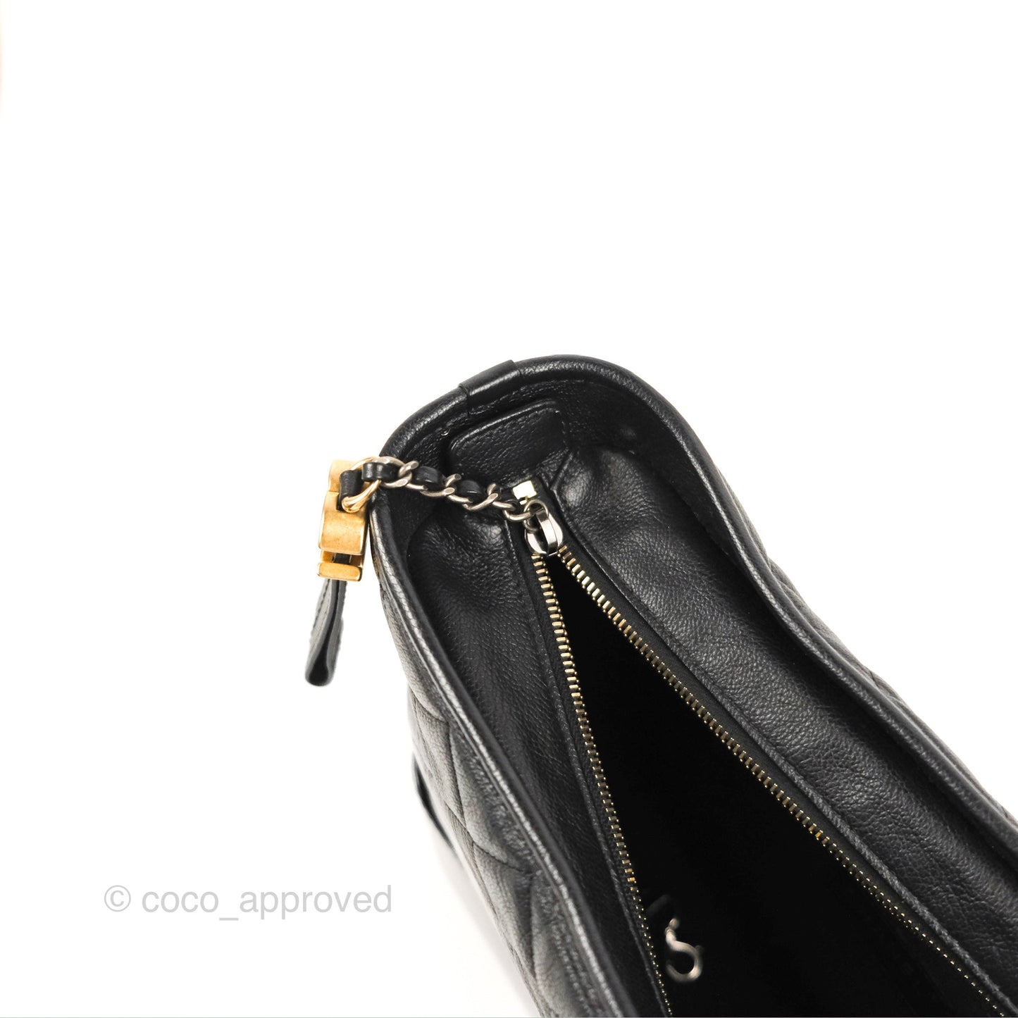 Chanel Large Gabrielle Hobo Black Patent Goatskin Mixed Hardware 18S