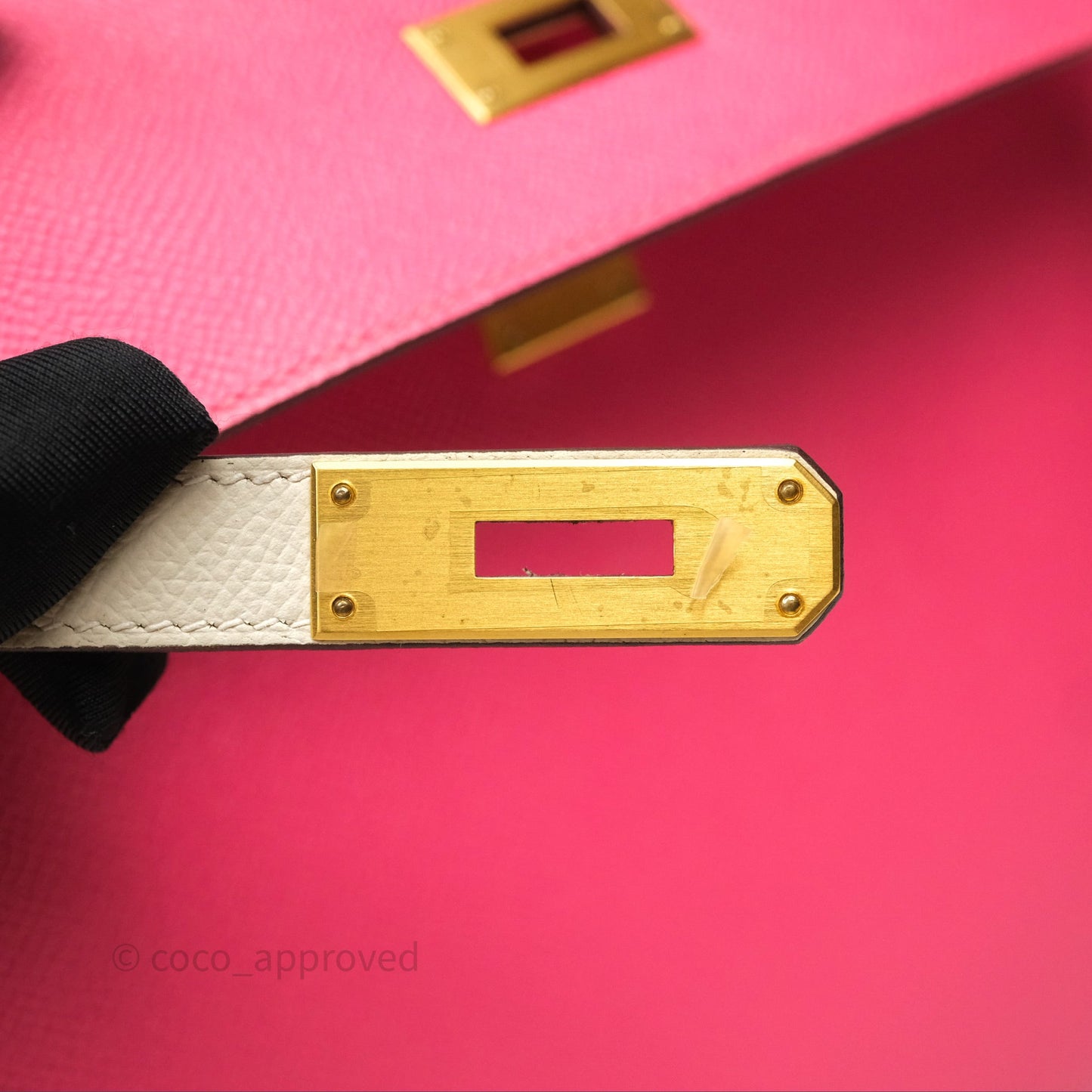 Hermes Kelly 28 Rose Lipstick U5/Craie 10 Epsom Gold Hardware