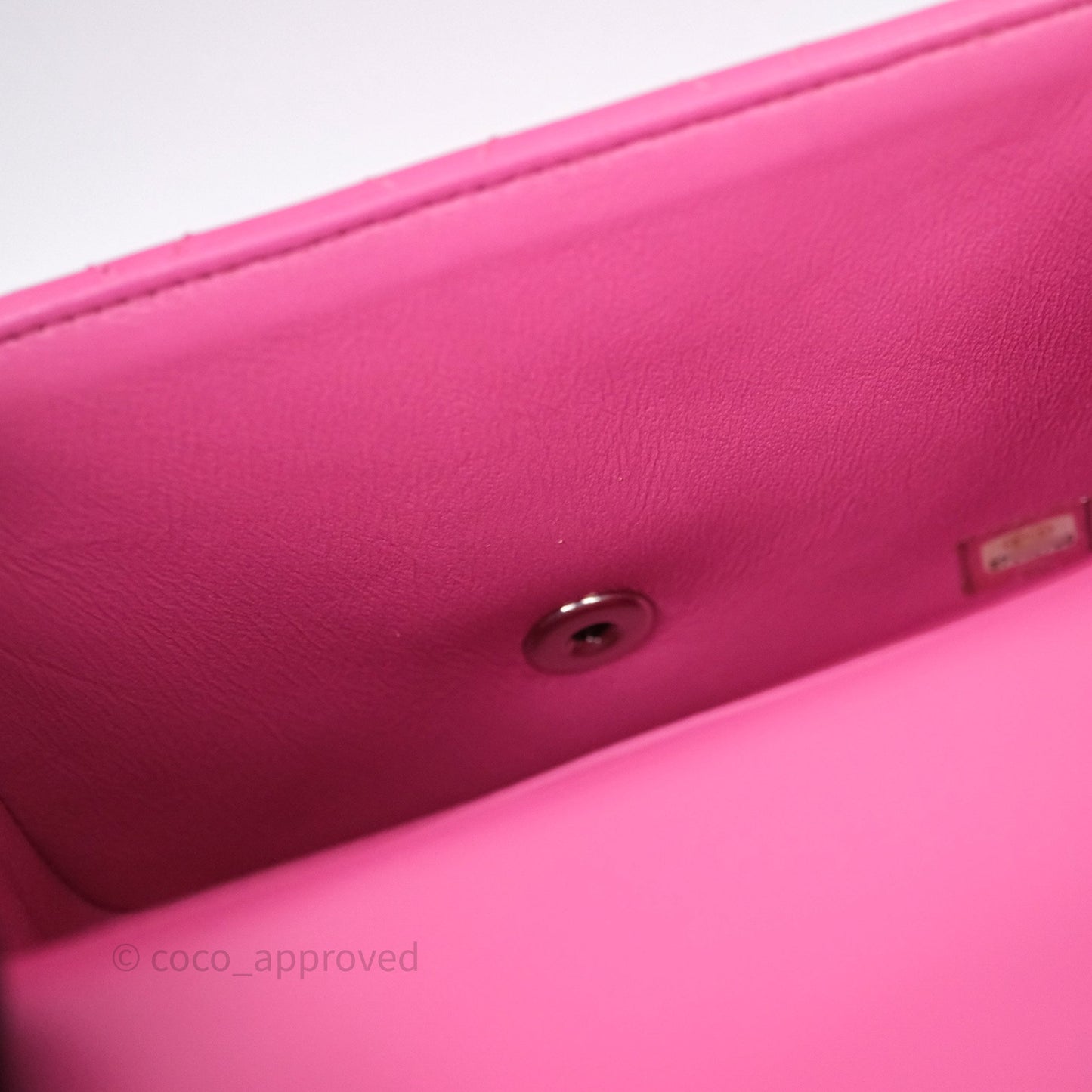 Chanel Mini Square Flap Quilted Pink Lambskin Silver Hardware