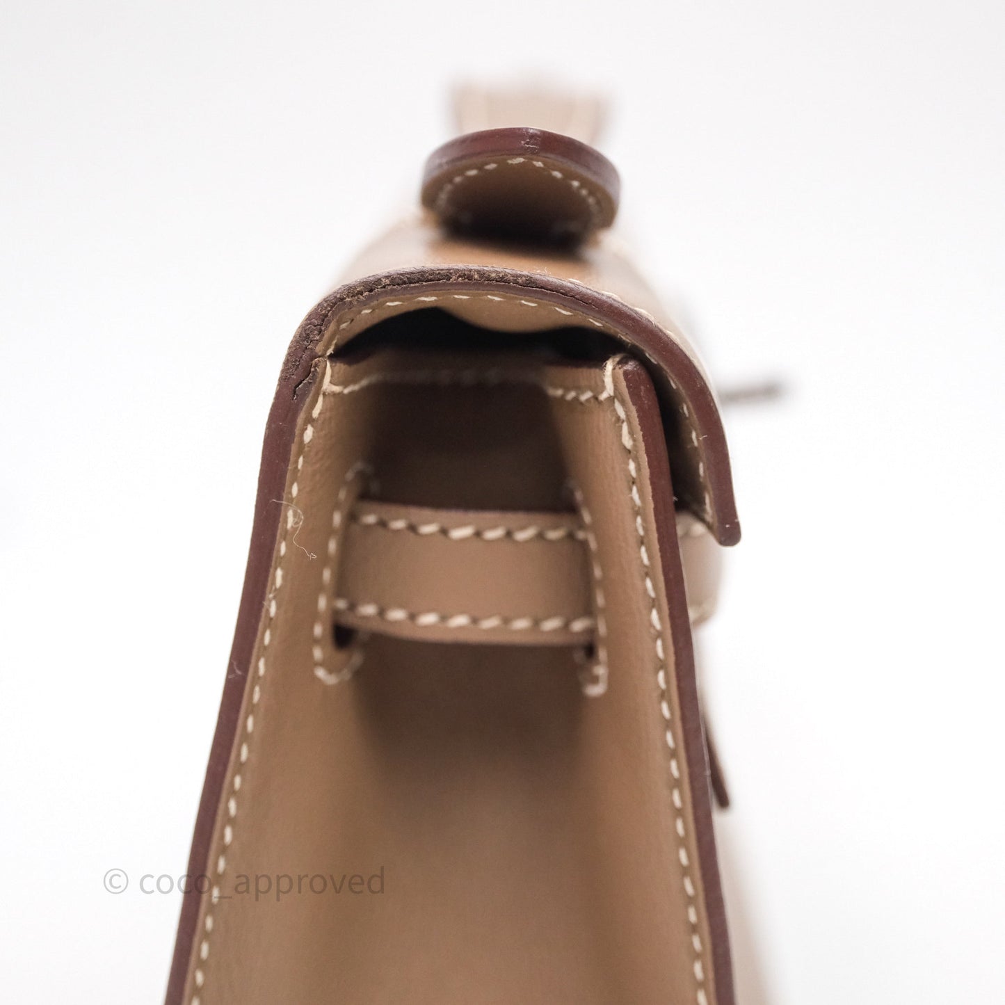 Hermès Kelly Pochette Clutch Etoupe 18 Swift Palladium Hardware