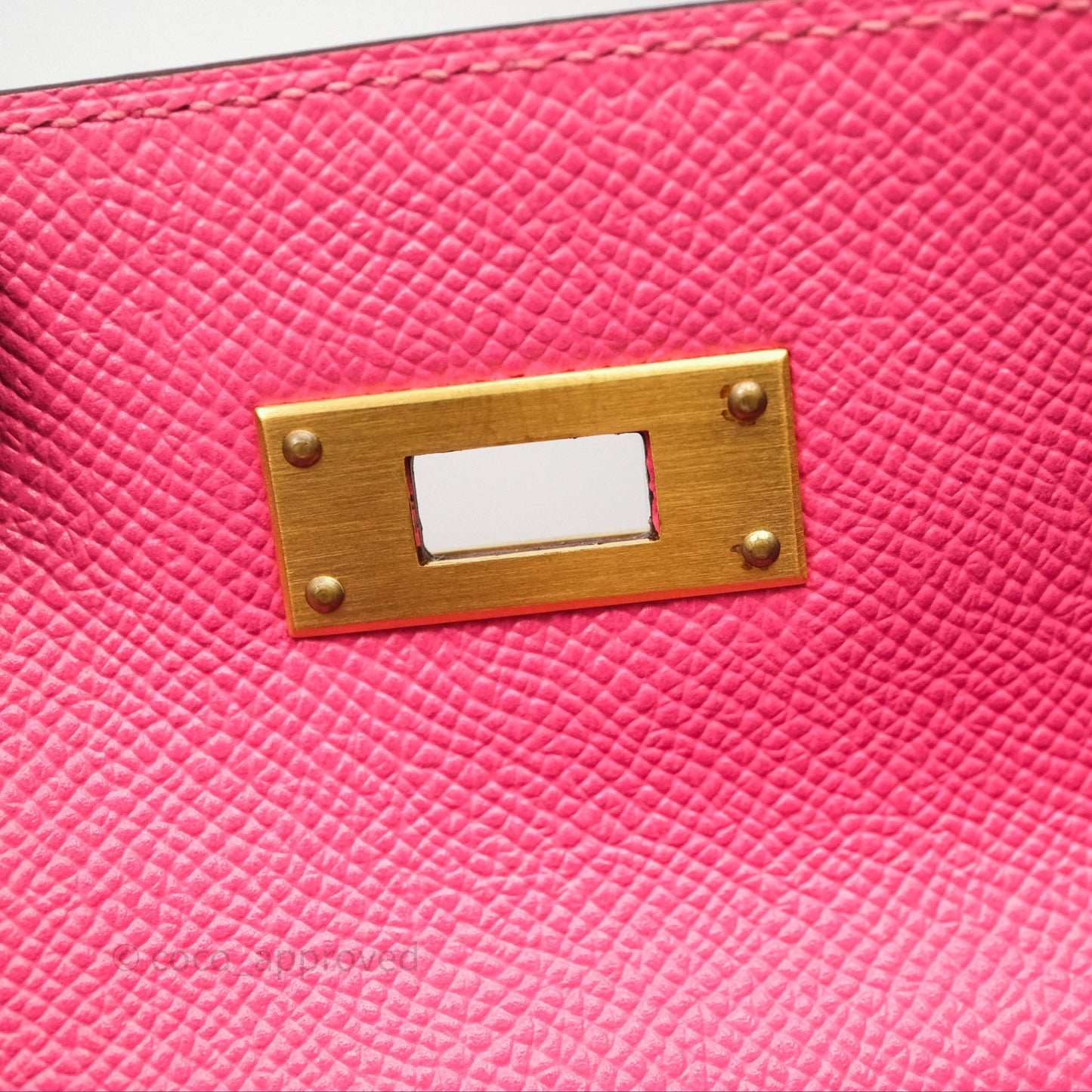 Hermes Kelly 28 Rose Lipstick U5/Craie 10 Epsom Gold Hardware