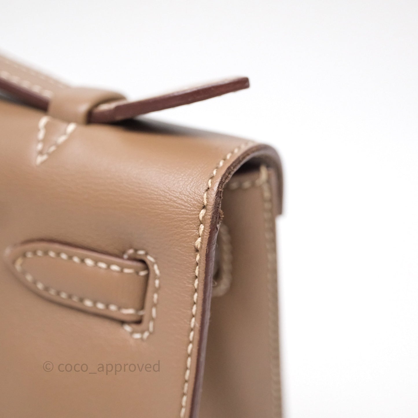 Hermès Kelly Pochette Clutch Etoupe 18 Swift Palladium Hardware