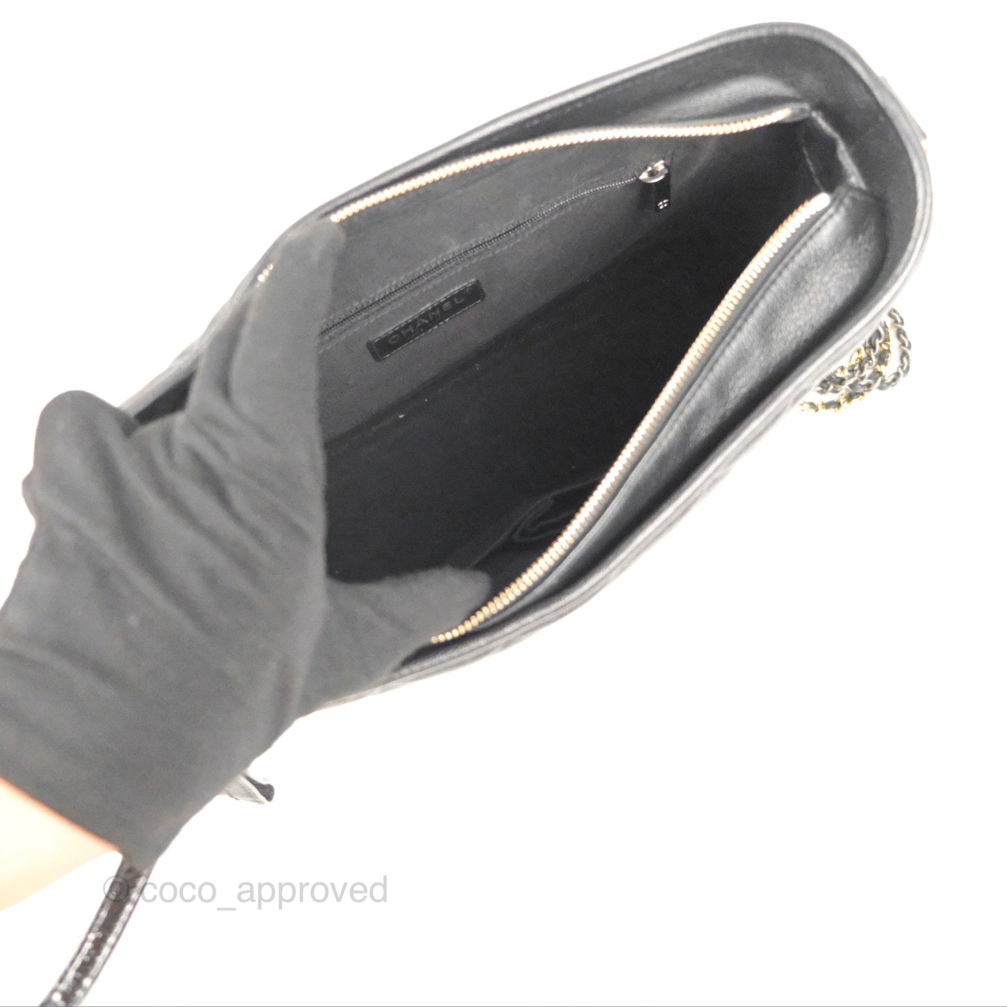 Chanel Large Gabrielle Hobo Black Patent Goatskin Mixed Hardware 18S
