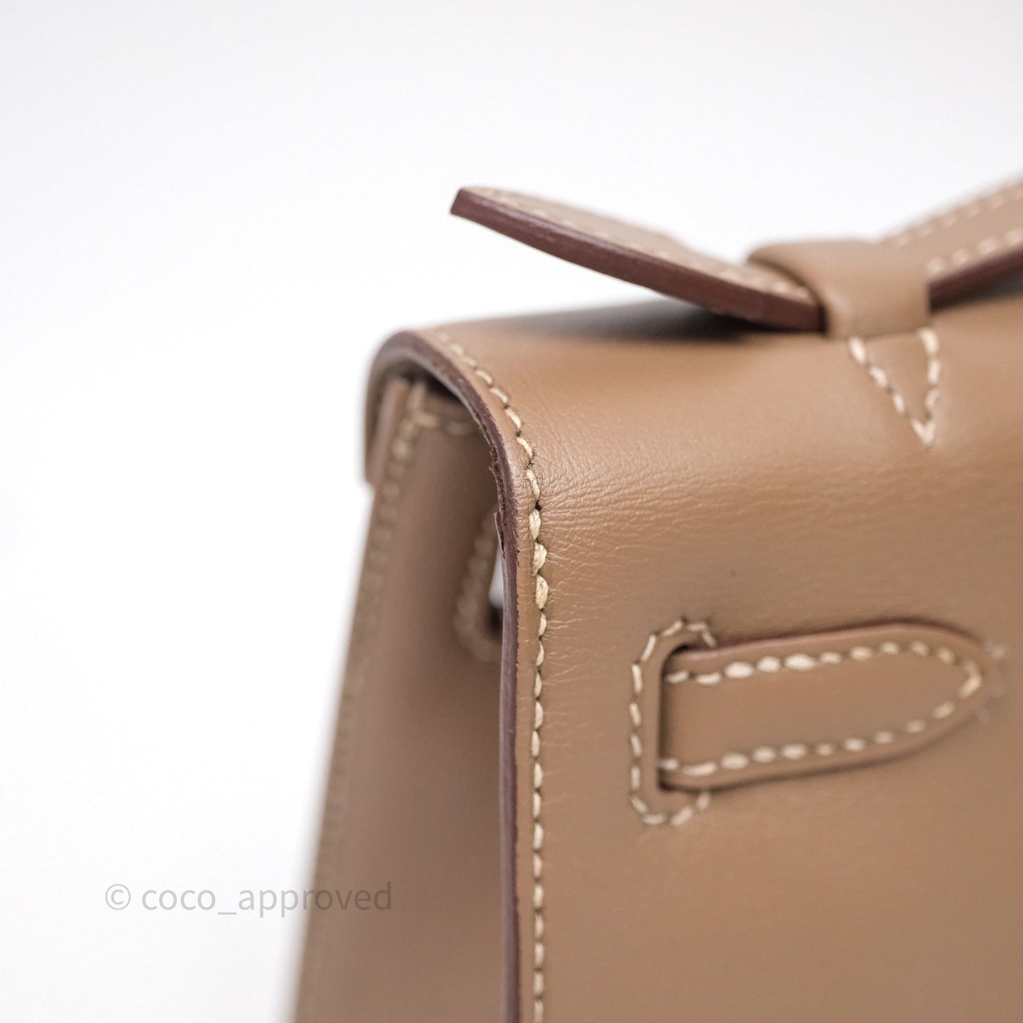 Hermès Kelly Pochette Clutch Etoupe 18 Swift Palladium Hardware