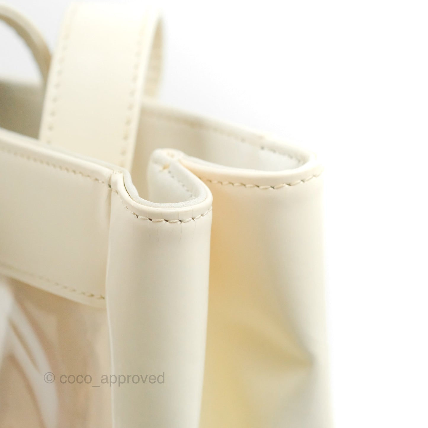 Chanel Vintage Clear Vinyl Tote Bag White Patent