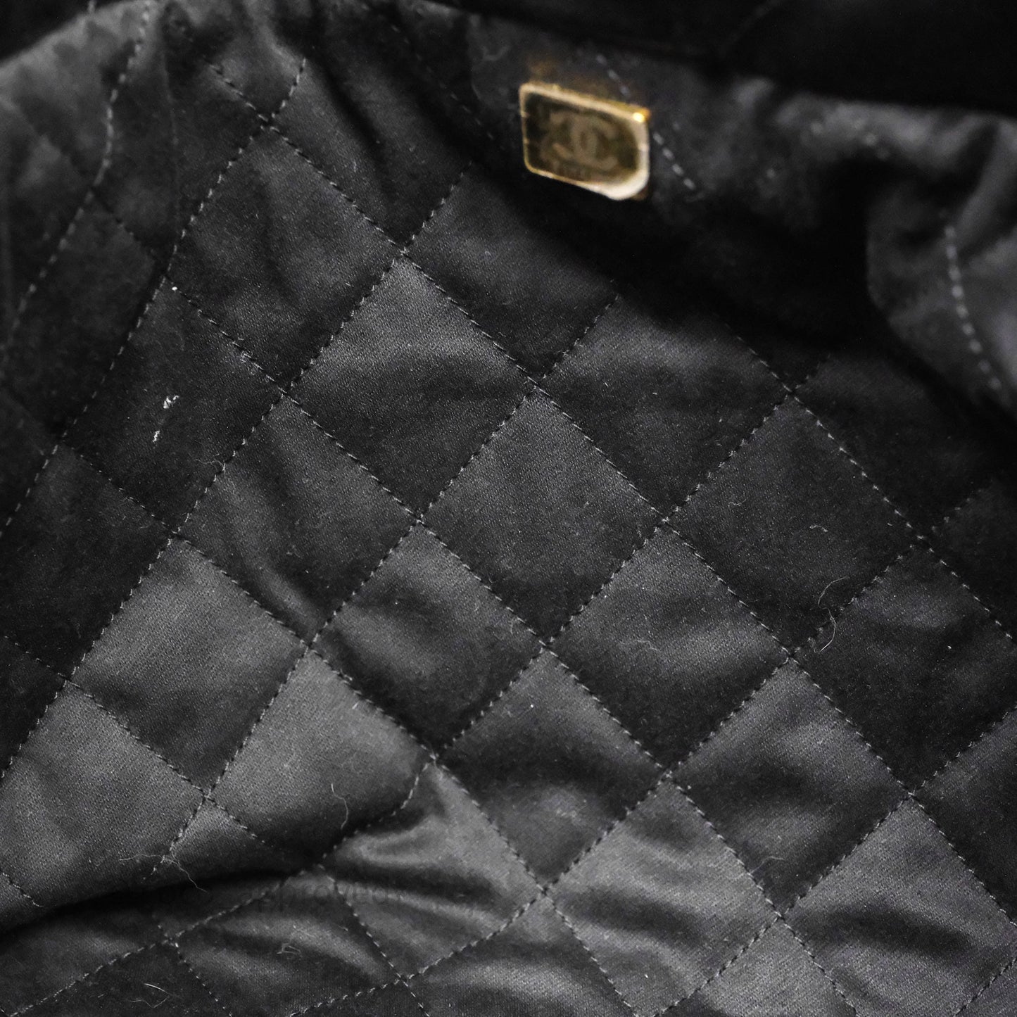 Chanel 22 Bag Small Black Shiny Calfskin Aged Gold Hardware
