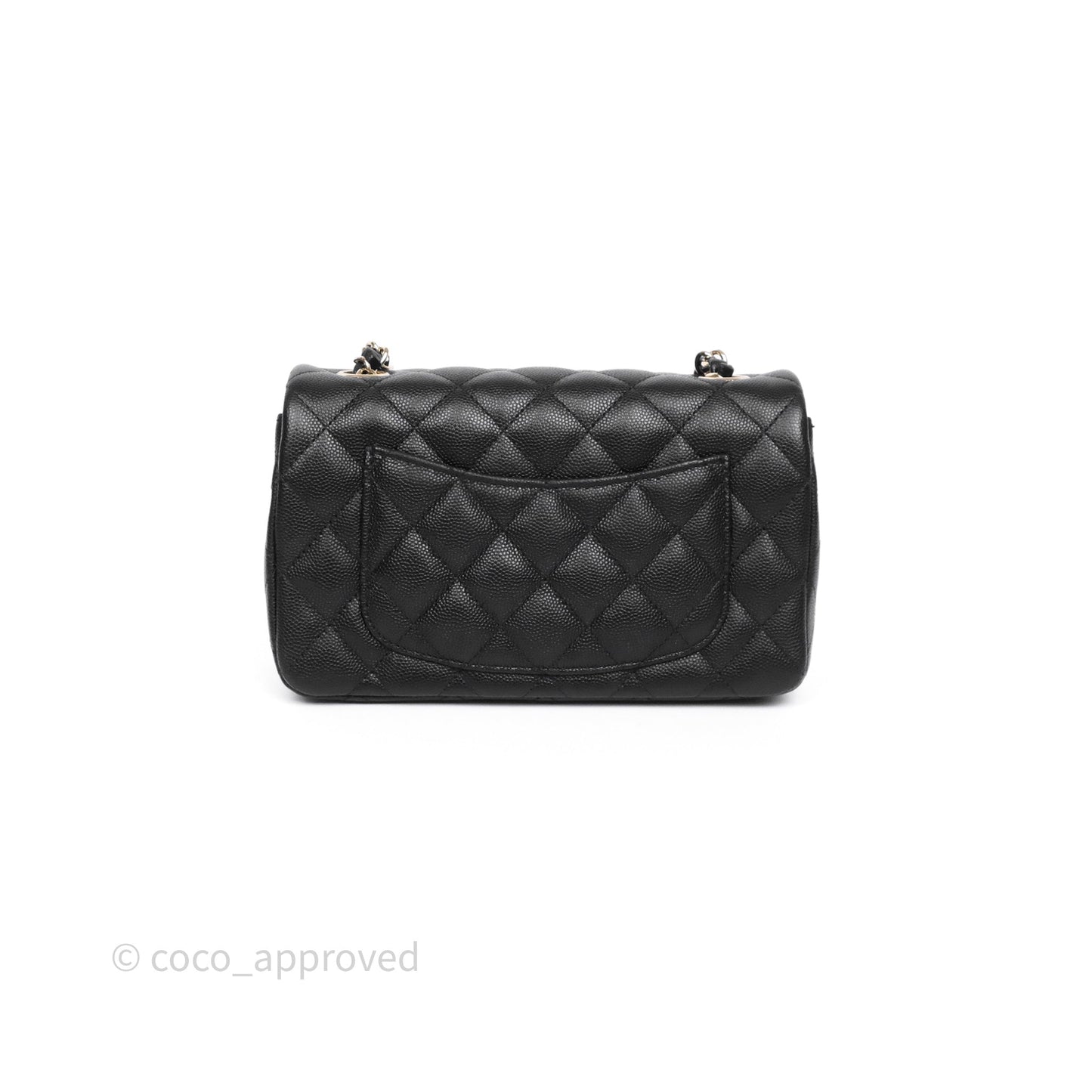 Chanel Quilted Mini Rectangular Black Caviar Gold Hardware