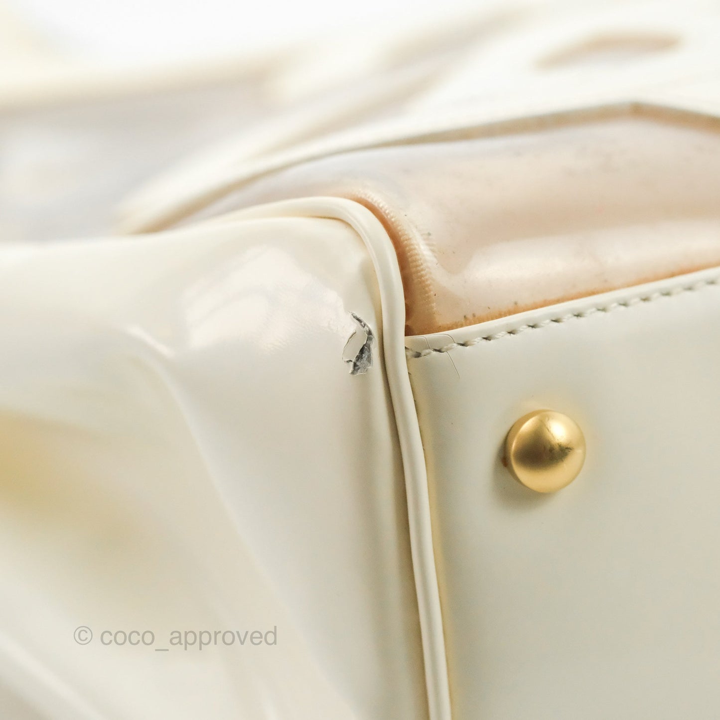 Chanel Vintage Clear Vinyl Tote Bag White Patent