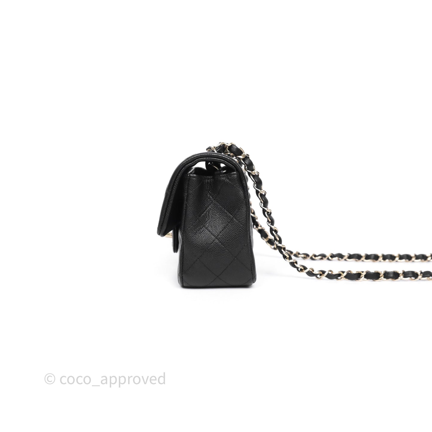 Chanel Quilted Mini Rectangular Black Caviar Gold Hardware