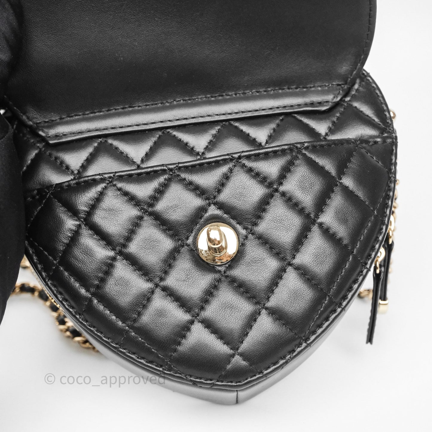 Chanel Large Heart Bag Black Lambskin Gold Hardware 22S