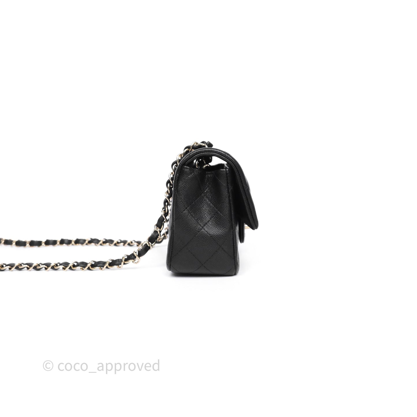 Chanel Quilted Mini Rectangular Black Caviar Gold Hardware