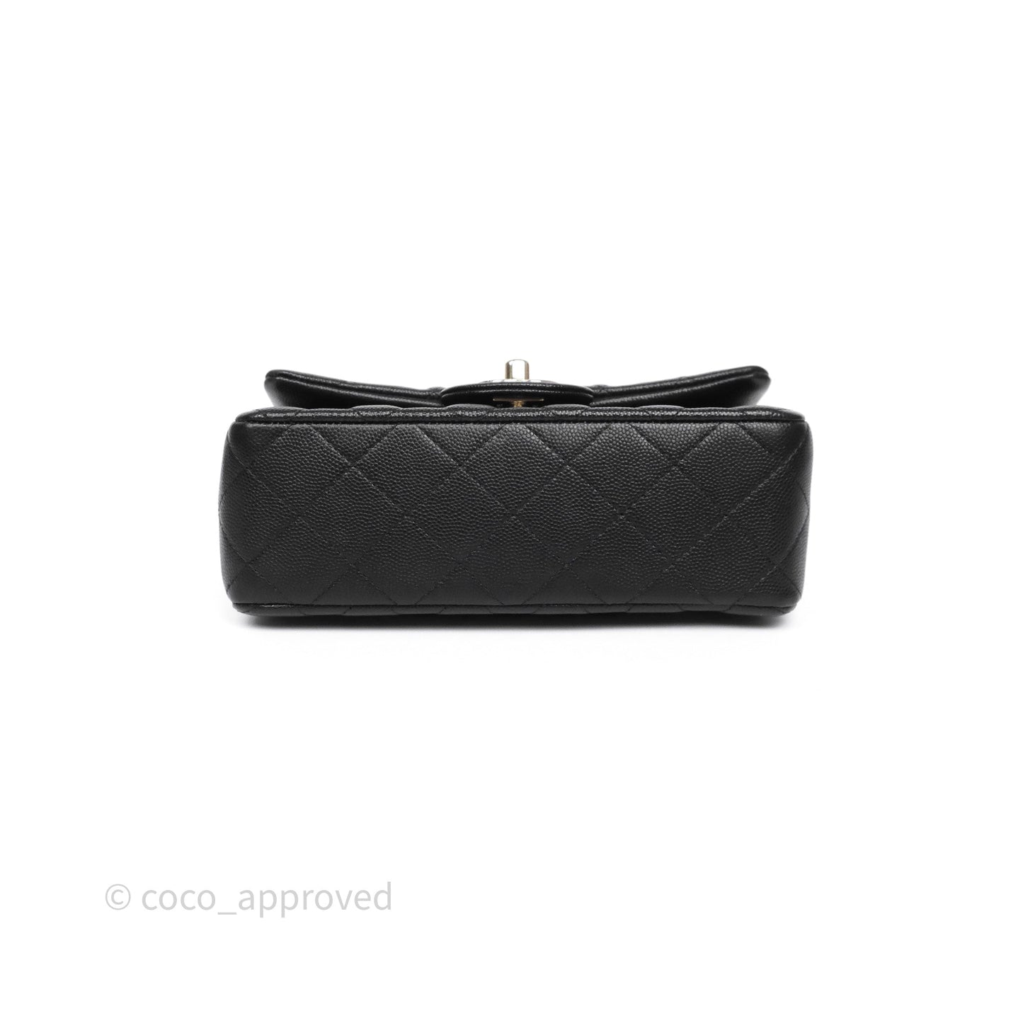 Chanel Quilted Mini Rectangular Black Caviar Gold Hardware