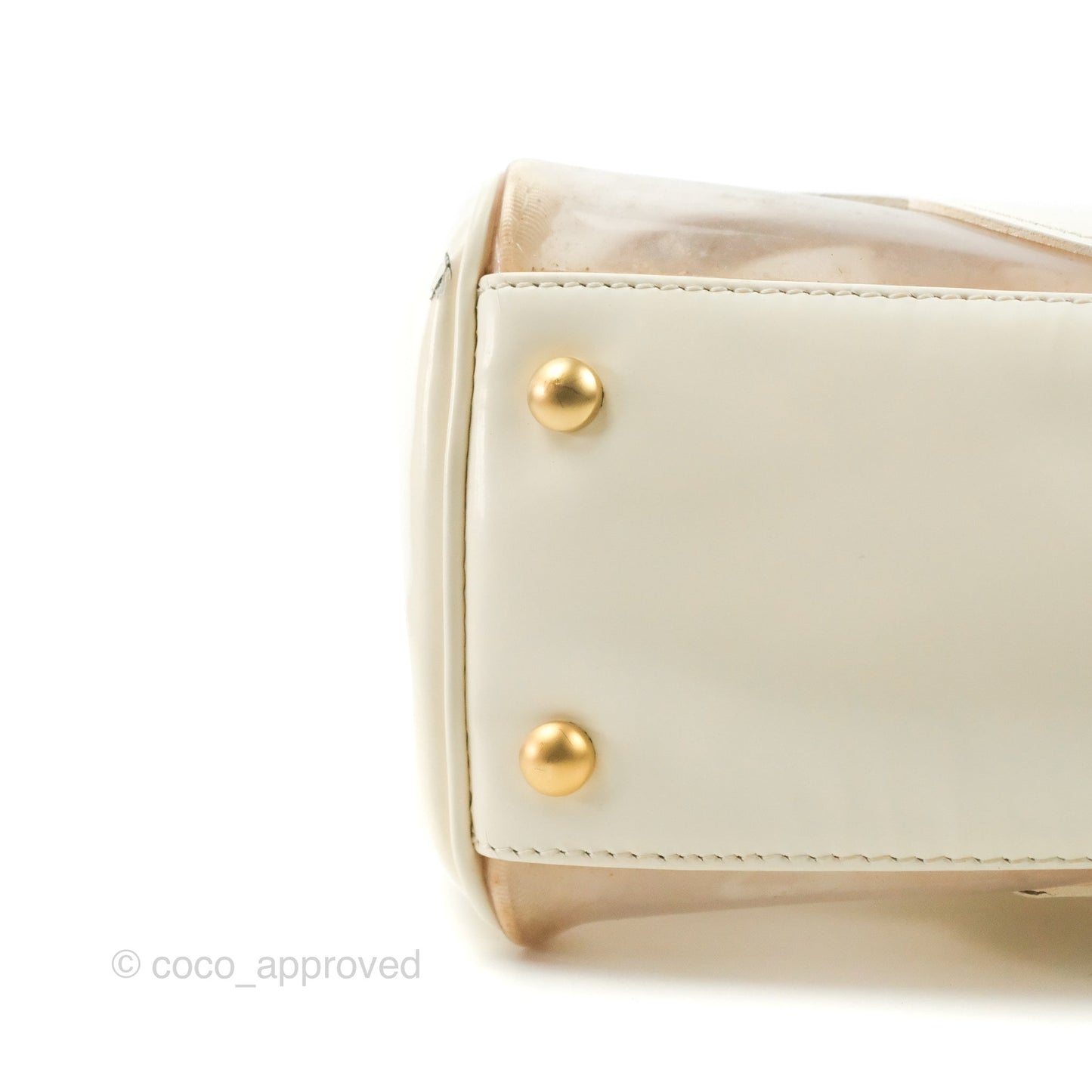 Chanel Vintage Clear Vinyl Tote Bag White Patent