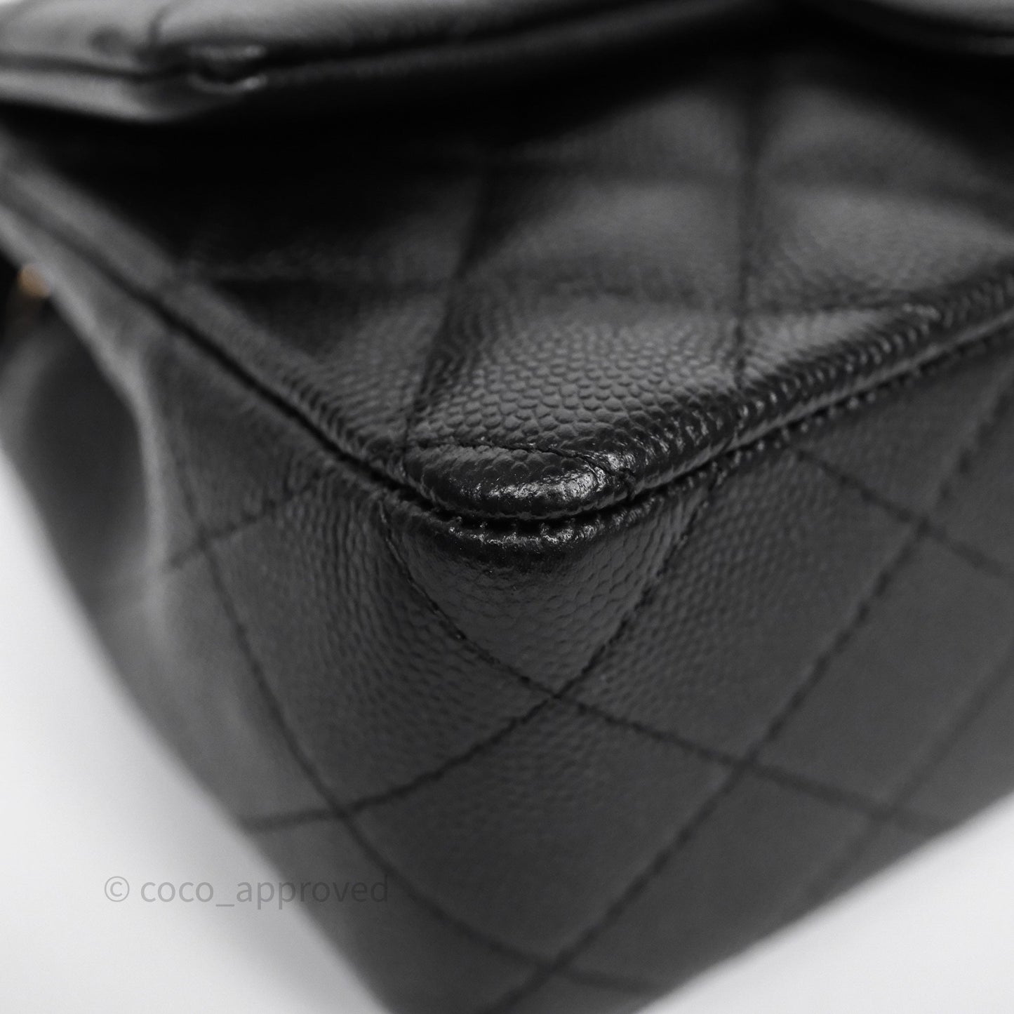 Chanel Quilted Mini Rectangular Black Caviar Gold Hardware