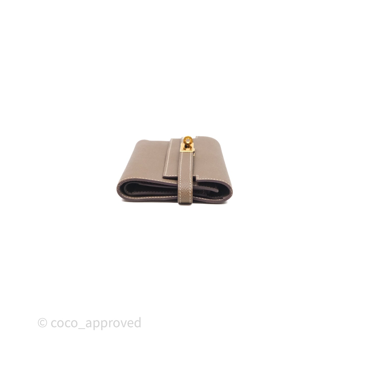 Hermès Kelly To Go 18 Étoupe Epsom Short Wallet Gold Hardware