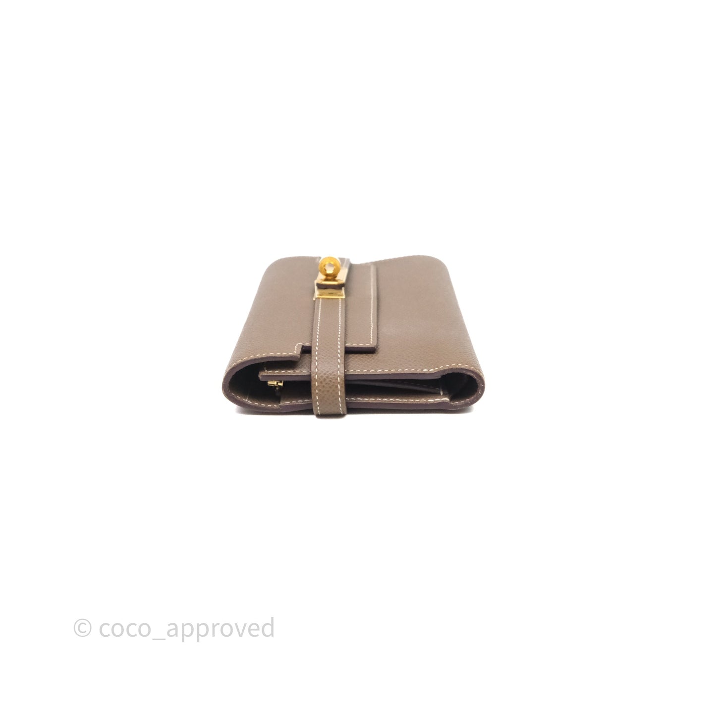 Hermès Kelly To Go 18 Étoupe Epsom Short Wallet Gold Hardware