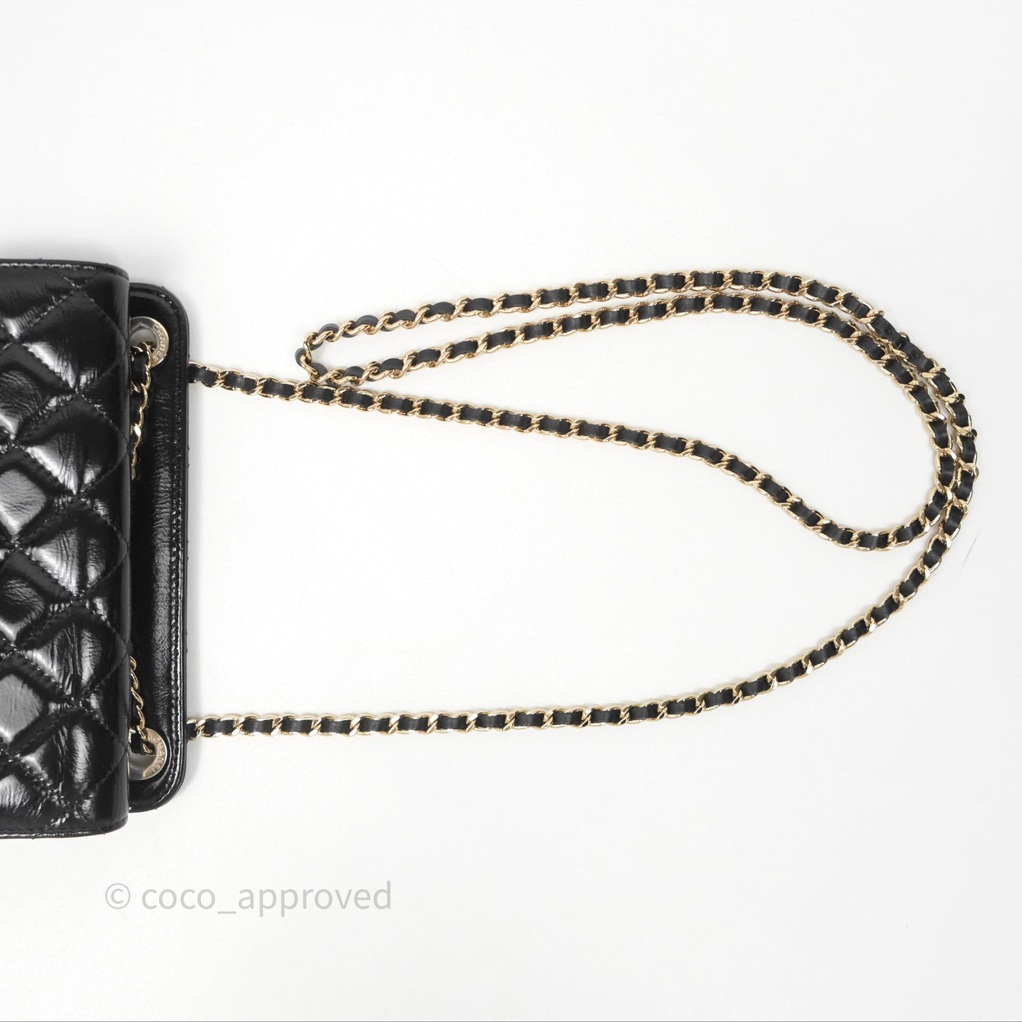 Chanel Quilted Clutch With Chain Black Gold Hardware
