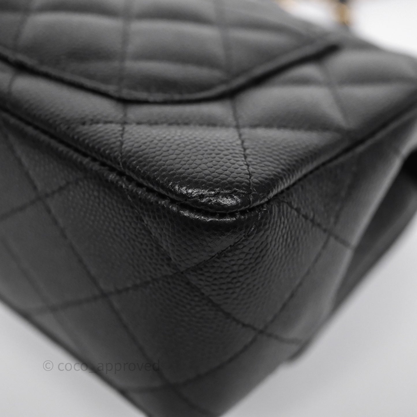 Chanel Quilted Mini Rectangular Black Caviar Gold Hardware