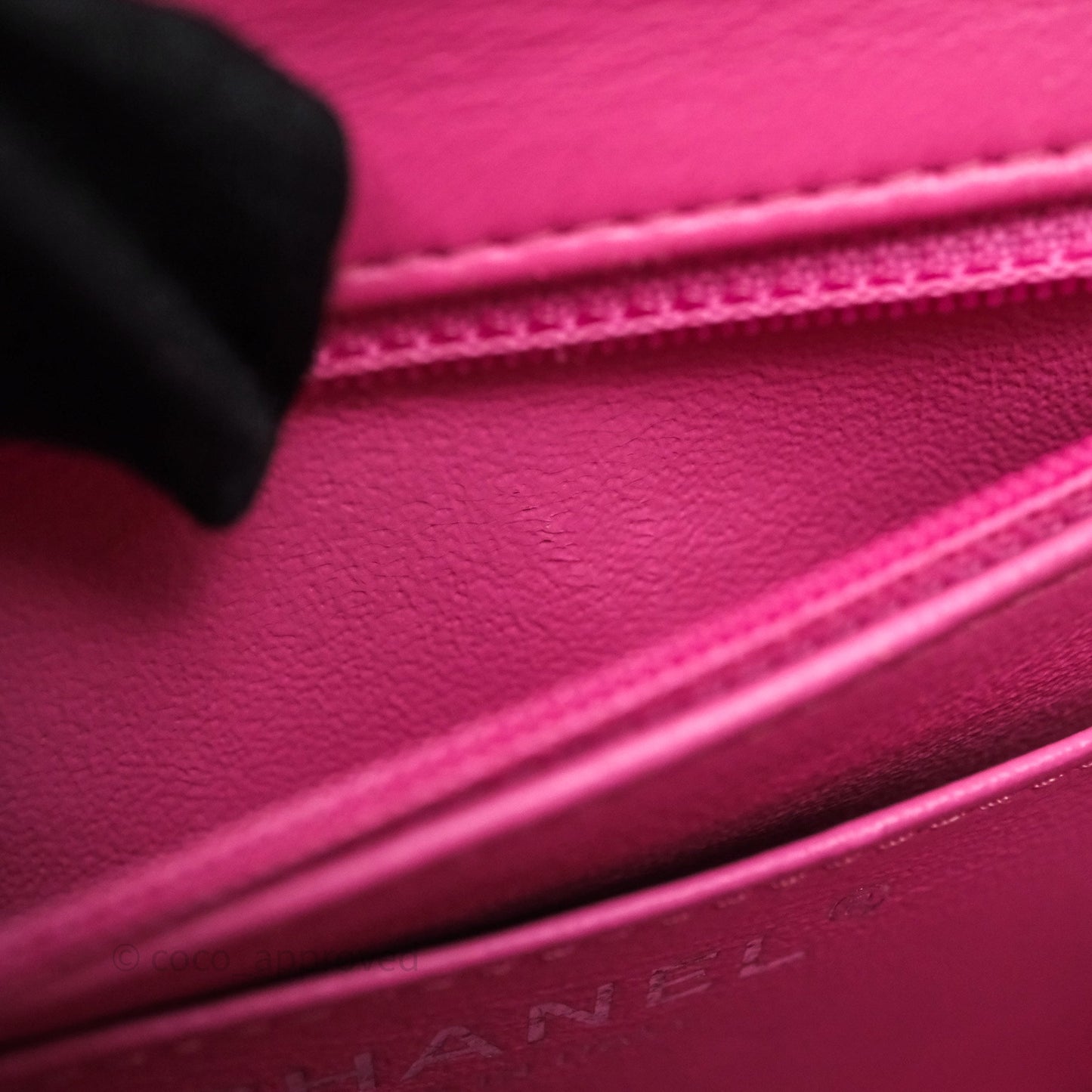 Chanel Mini Square Flap Quilted Pink Lambskin Silver Hardware