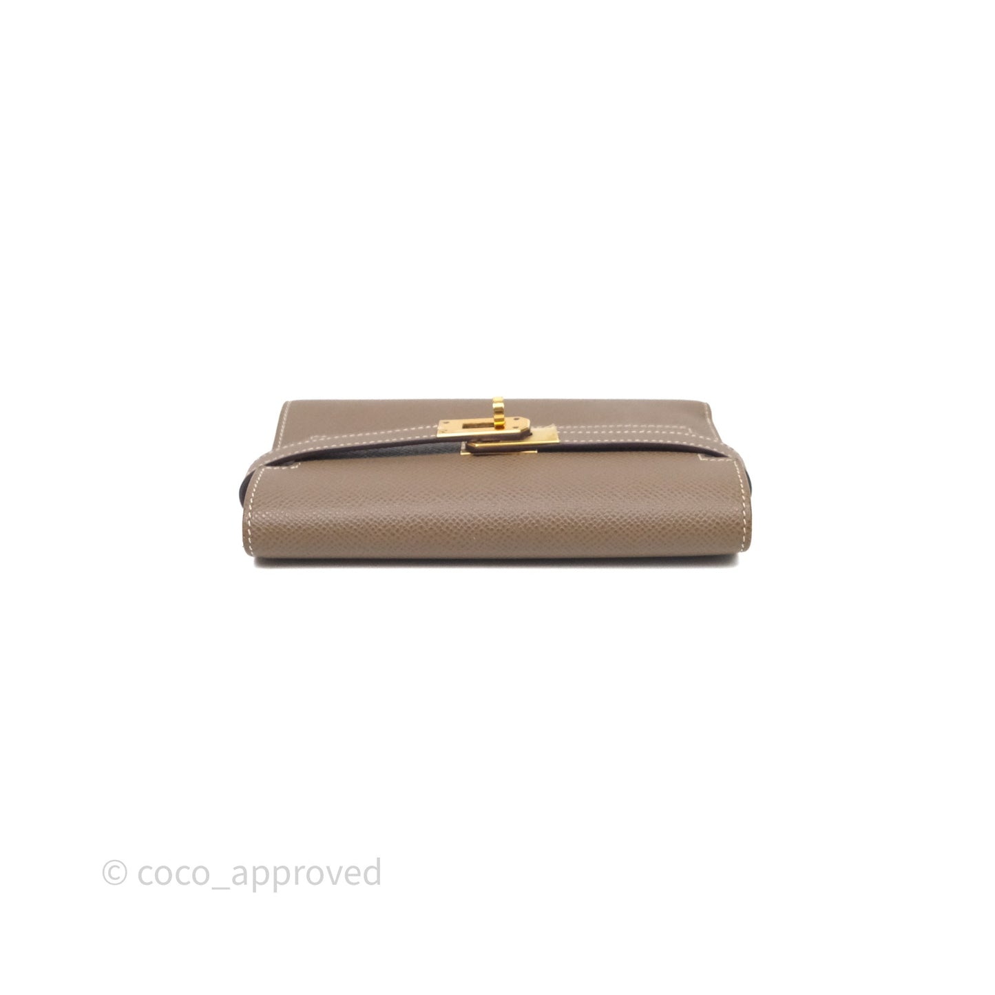 Hermès Kelly To Go 18 Étoupe Epsom Short Wallet Gold Hardware