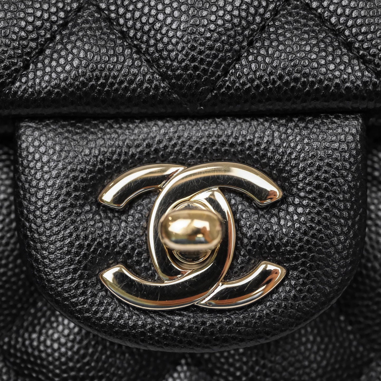Chanel Quilted Mini Rectangular Black Caviar Gold Hardware