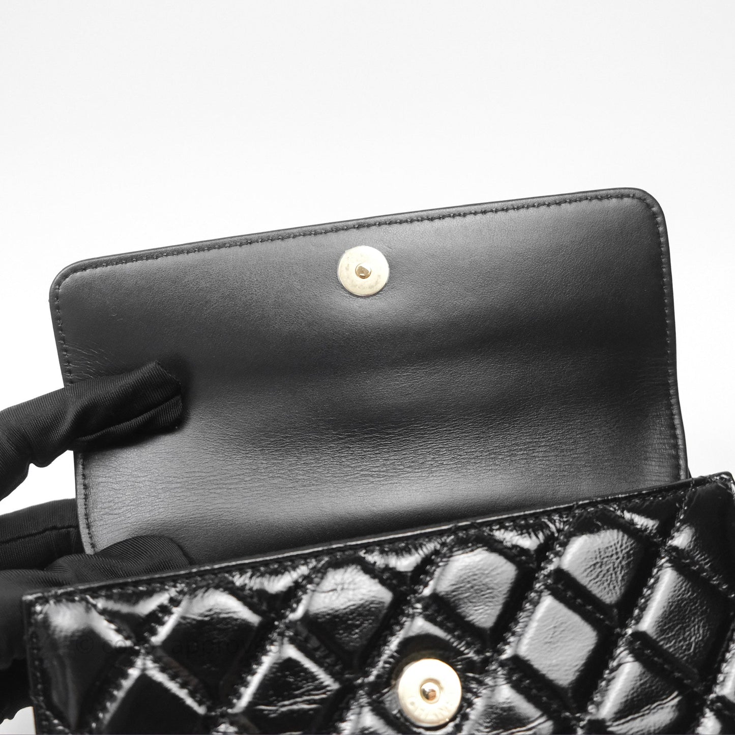 Chanel Quilted Clutch With Chain Black Gold Hardware