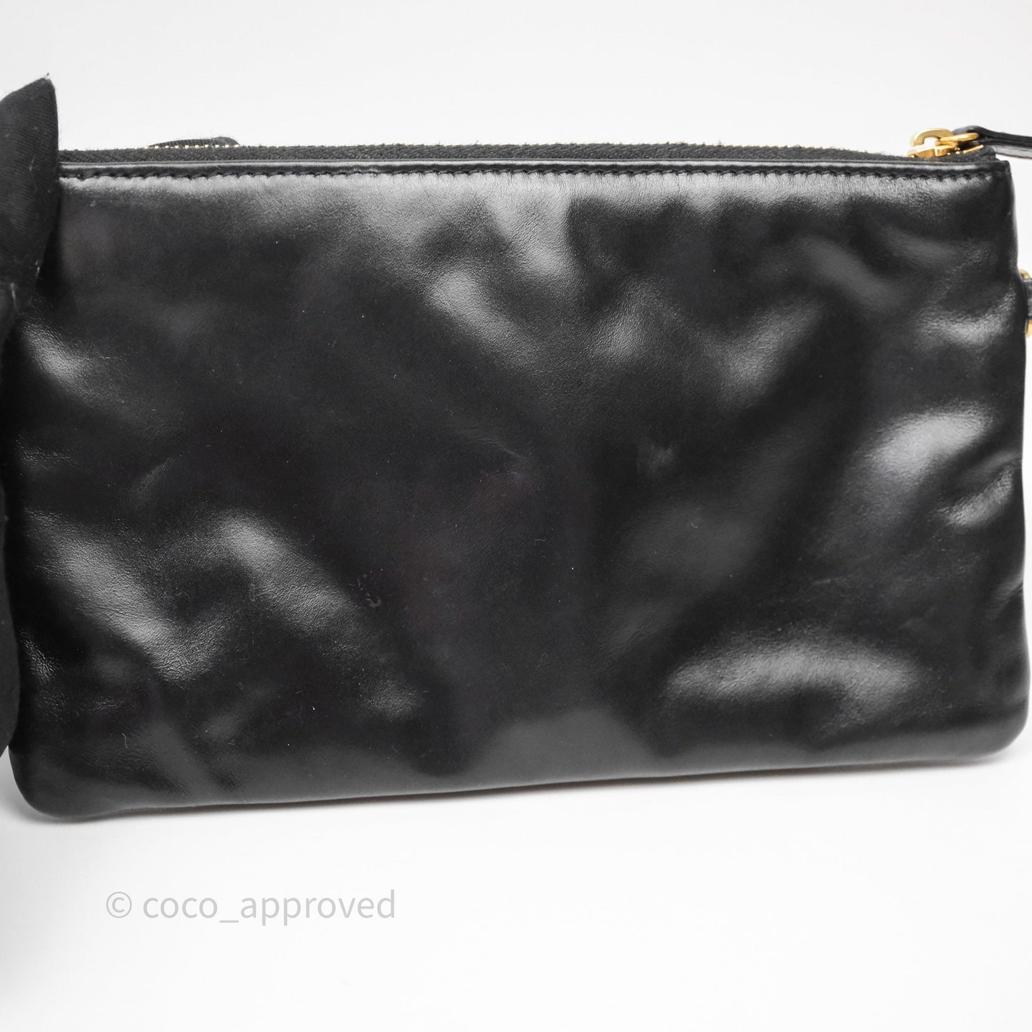 Chanel 22 Bag Small Black Shiny Calfskin Aged Gold Hardware