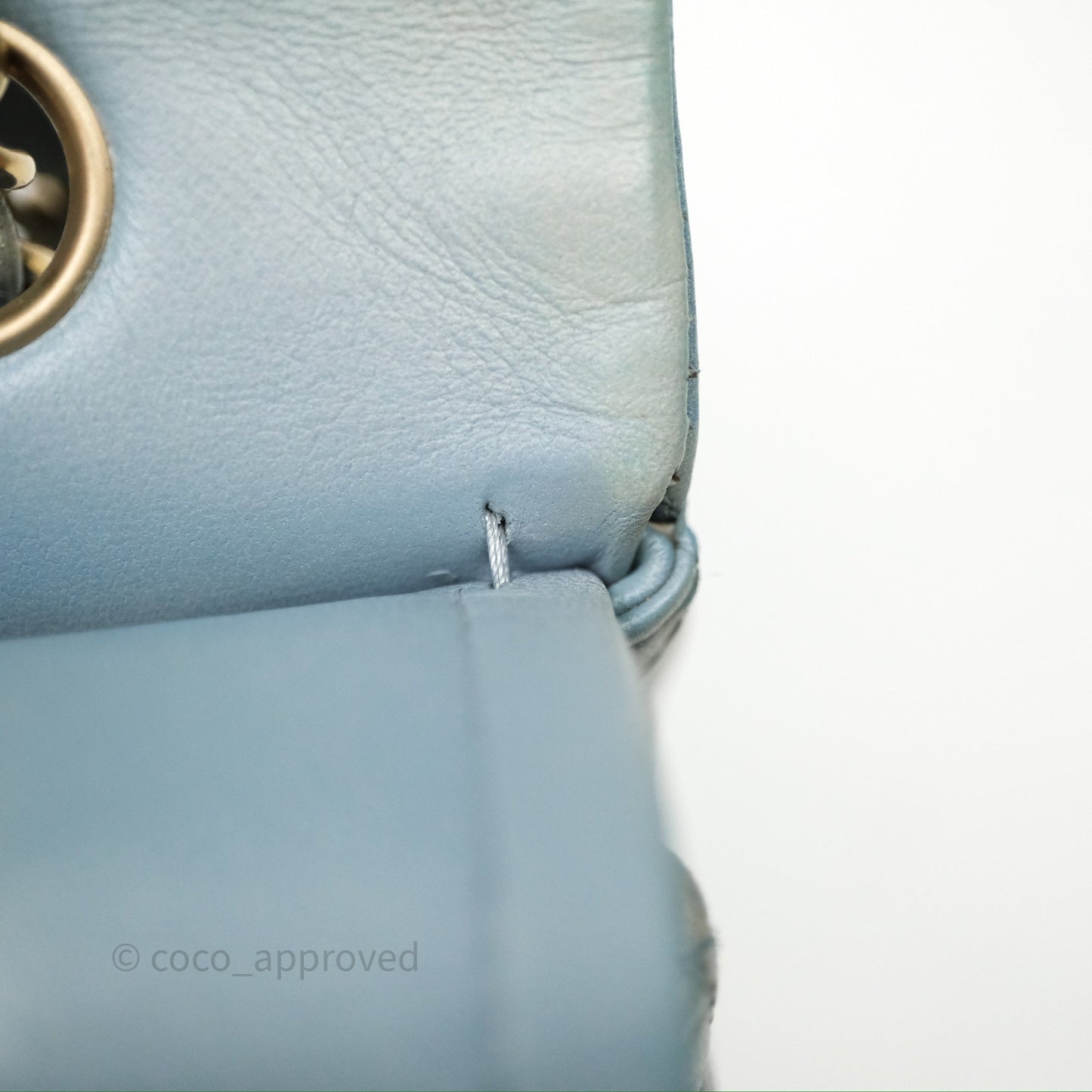 Chanel Classic M/L Medium Flap Quilted Ombre Blue Lambskin Gold Hardware