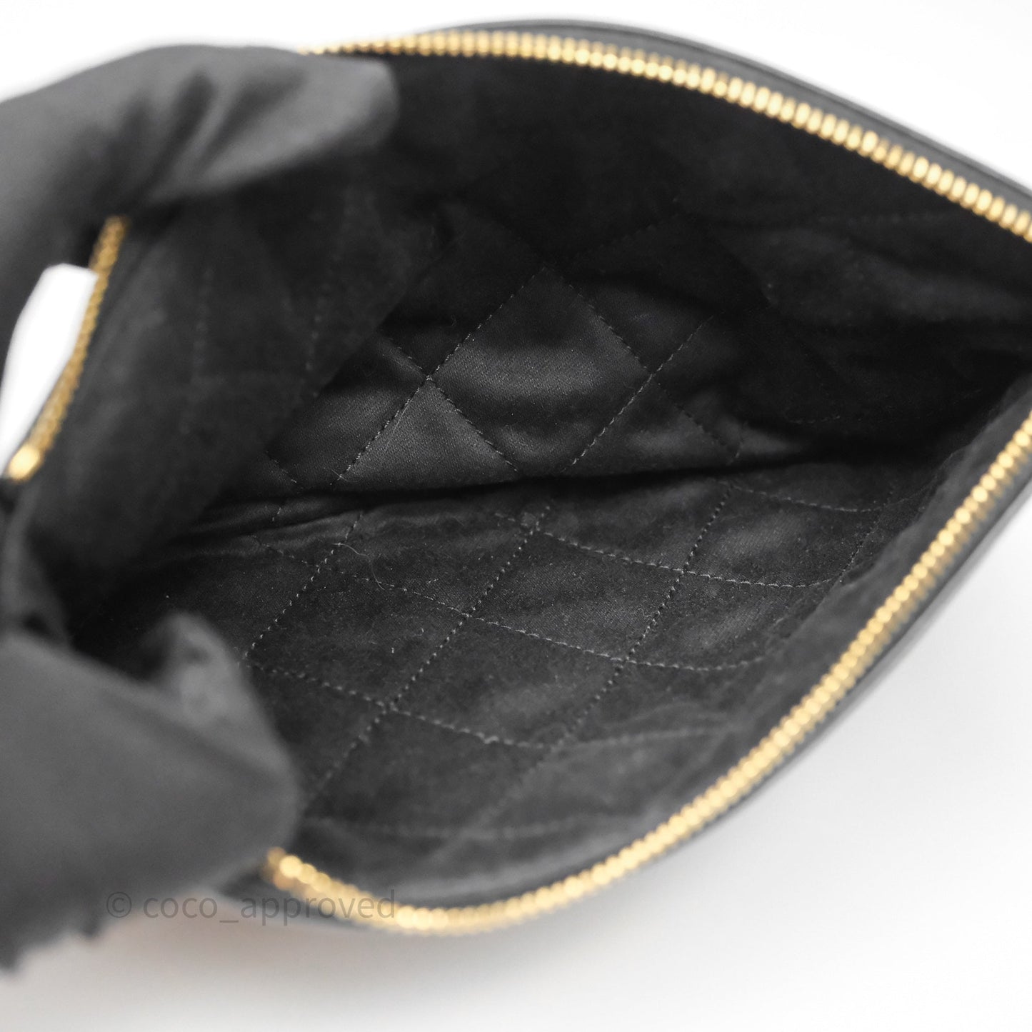Chanel 22 Bag Small Black Shiny Calfskin Aged Gold Hardware