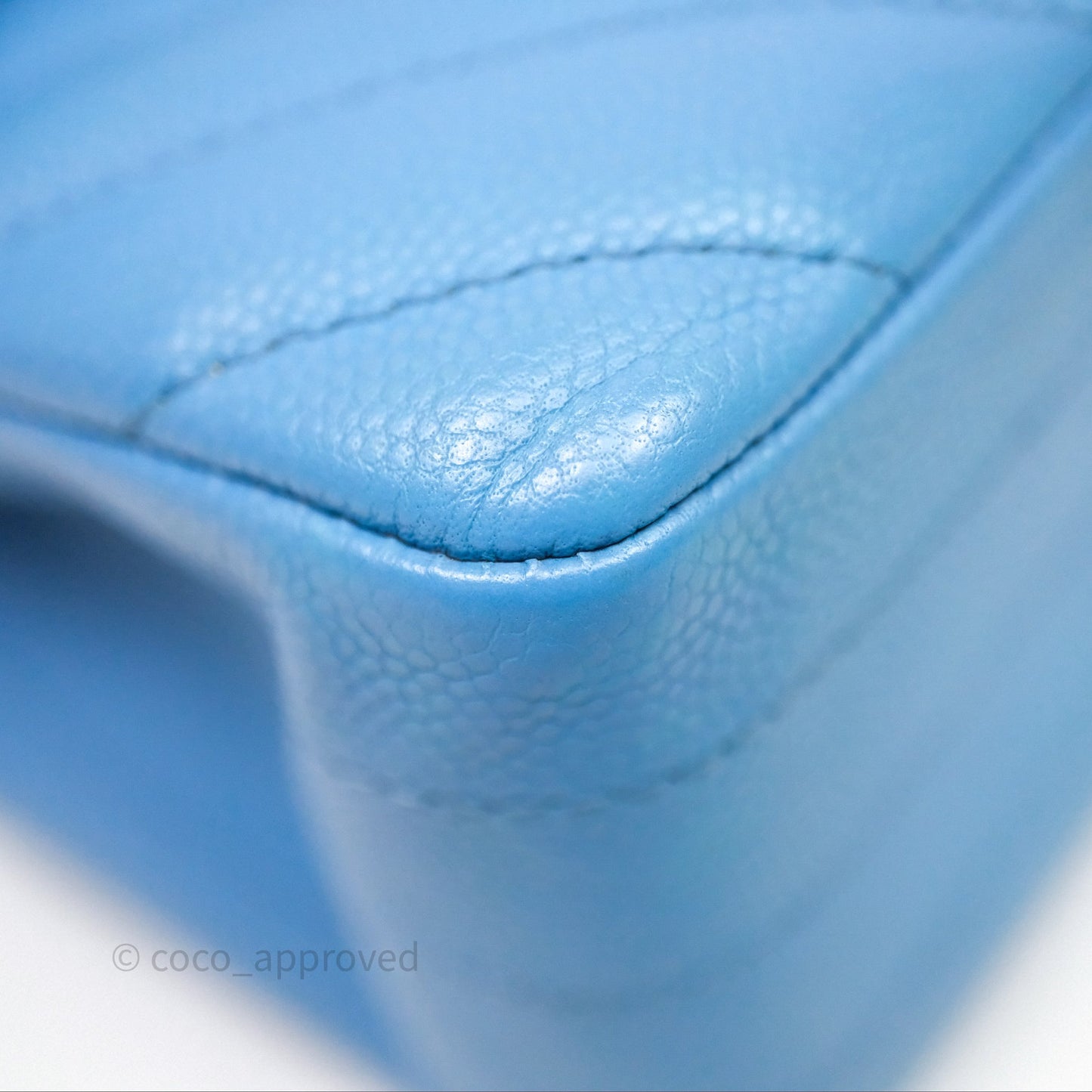 Chanel Small Classic Flap Chevron Blue Caviar Gold Hardware