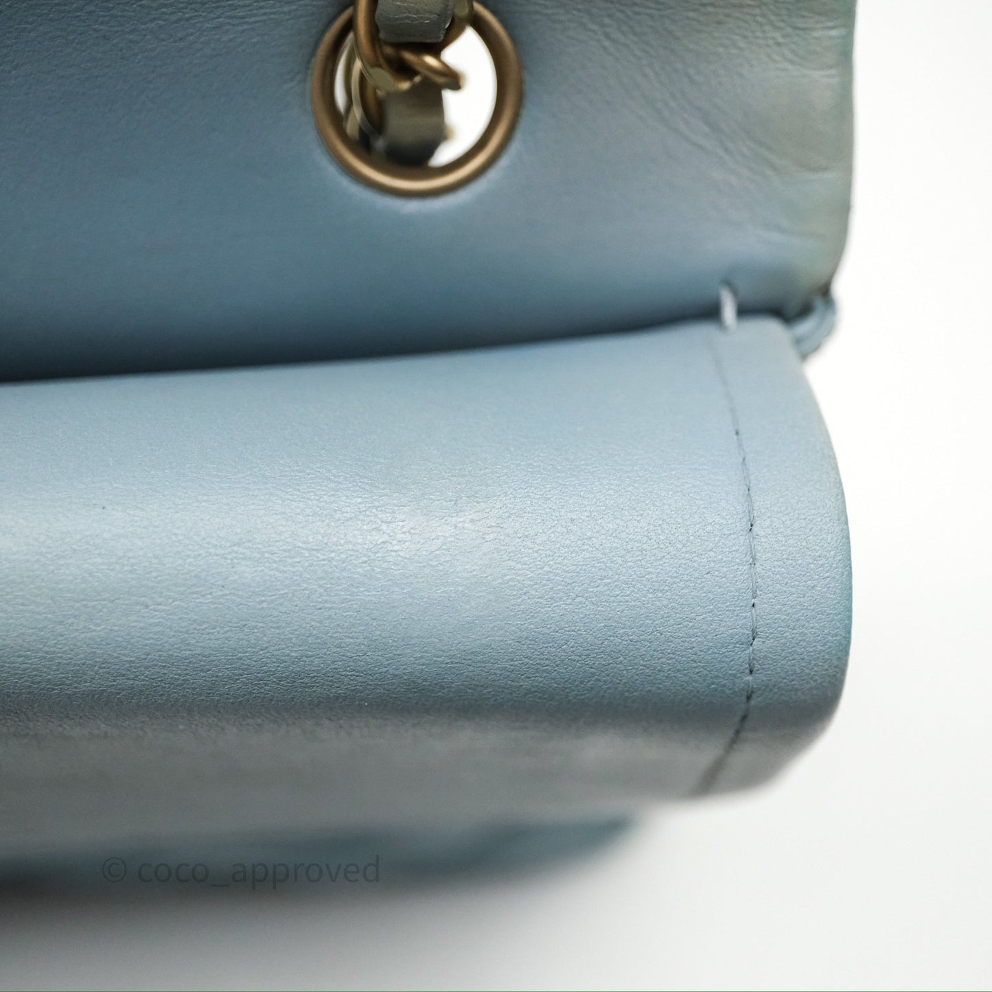 Chanel Classic M/L Medium Flap Quilted Ombre Blue Lambskin Gold Hardware