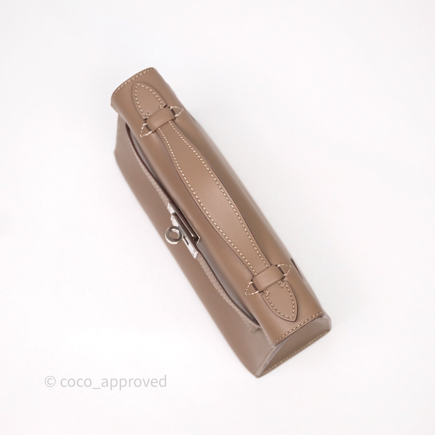 Hermès Kelly Pochette Clutch Etoupe 18 Swift Palladium Hardware