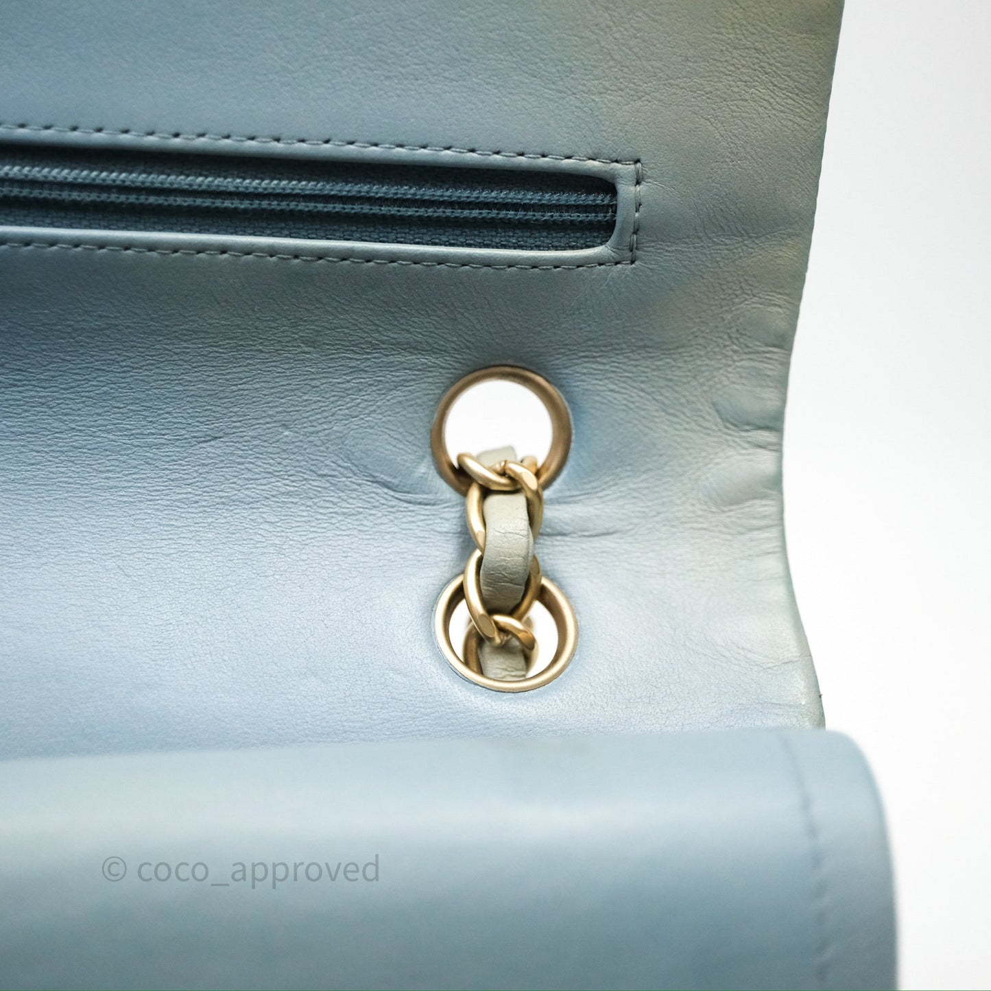 Chanel Classic M/L Medium Flap Quilted Ombre Blue Lambskin Gold Hardware