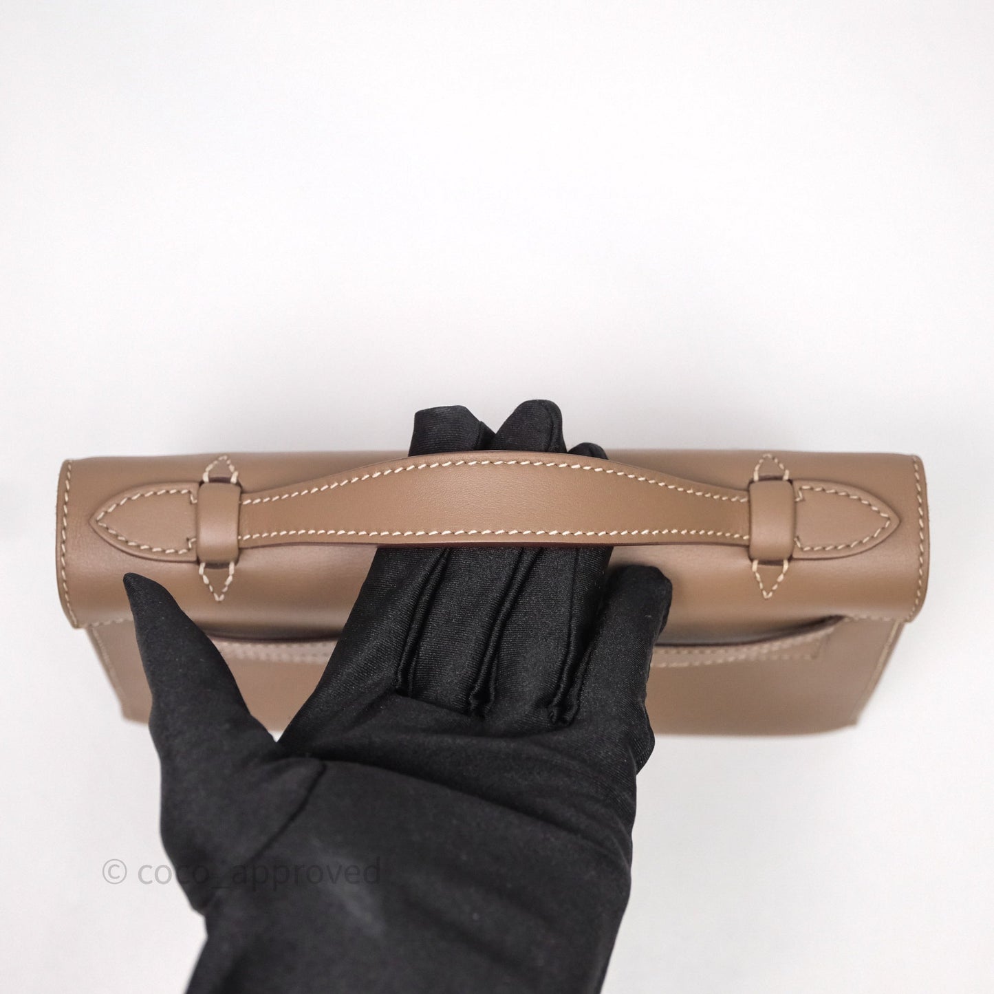Hermès Kelly Pochette Clutch Etoupe 18 Swift Palladium Hardware