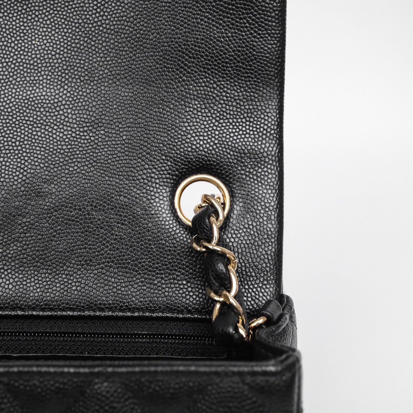 Chanel Quilted Mini Rectangular Black Caviar Gold Hardware