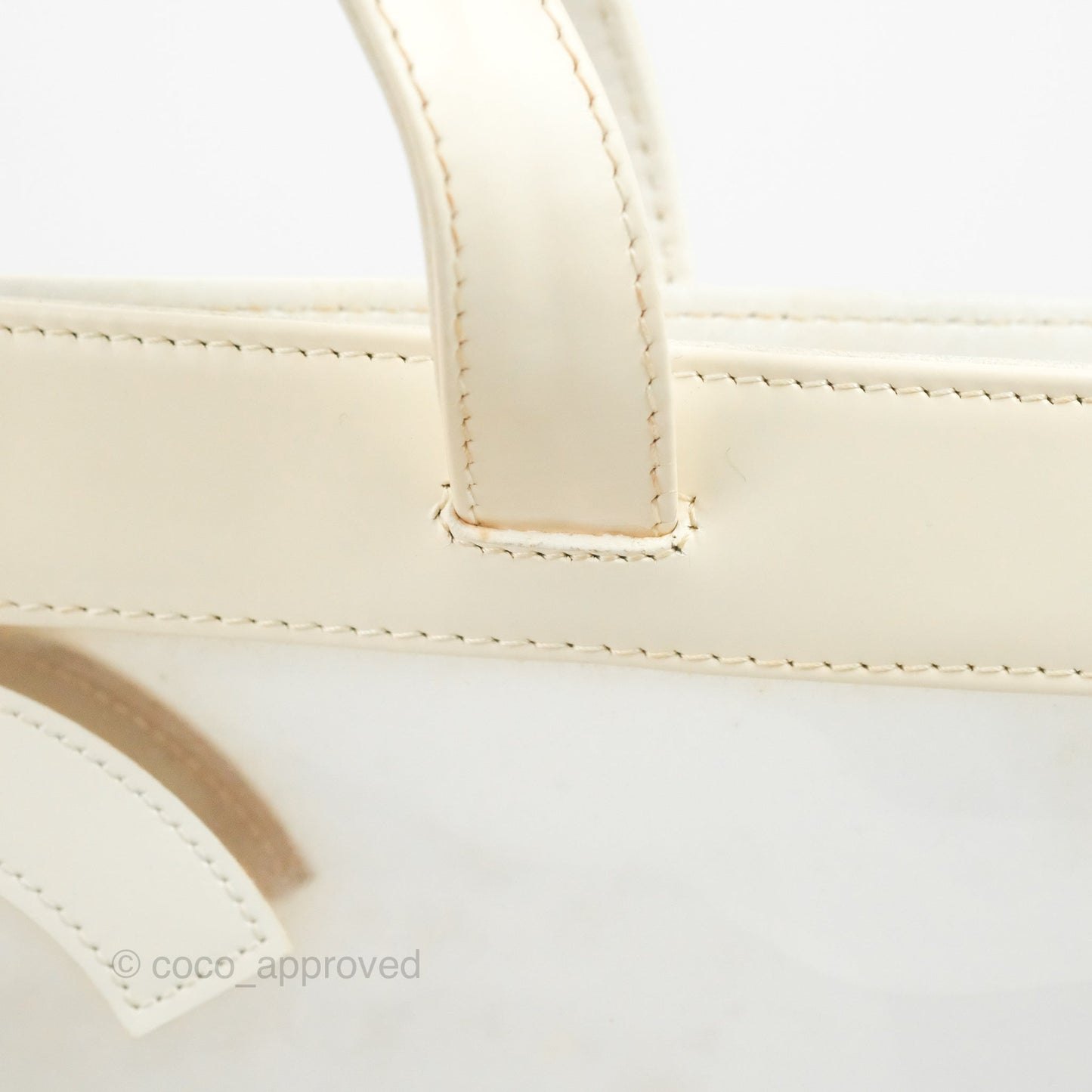 Chanel Vintage Clear Vinyl Tote Bag White Patent