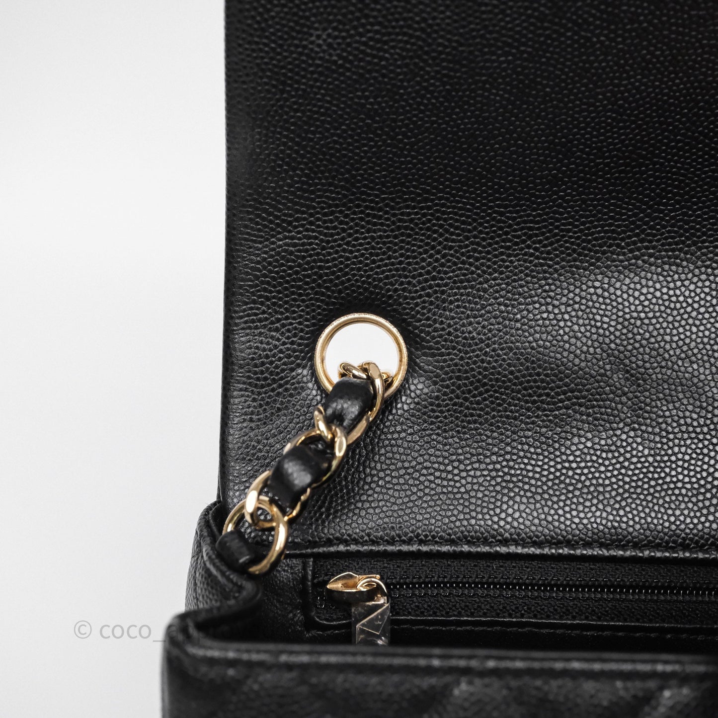 Chanel Quilted Mini Rectangular Black Caviar Gold Hardware