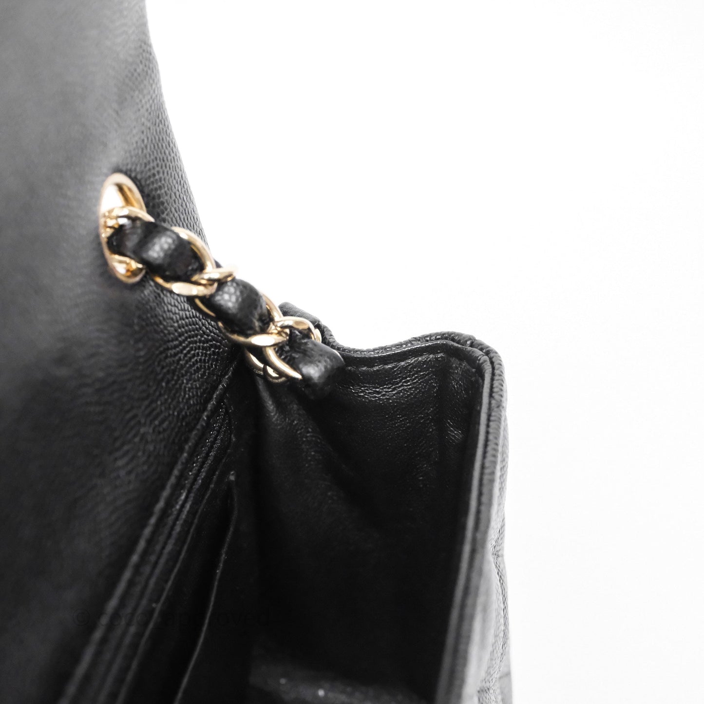 Chanel Quilted Mini Rectangular Black Caviar Gold Hardware