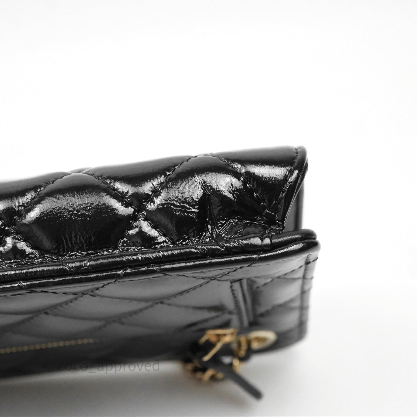 Chanel Quilted Clutch With Chain Black Gold Hardware
