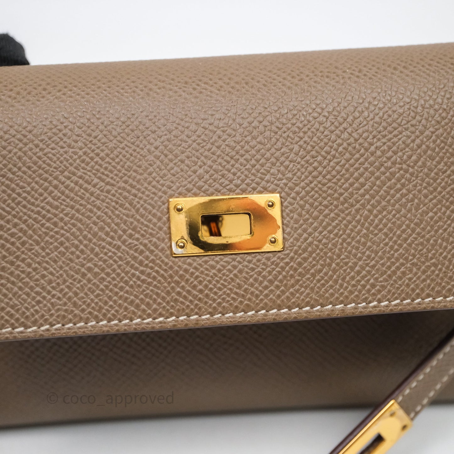 Hermès Kelly To Go 18 Étoupe Epsom Short Wallet Gold Hardware