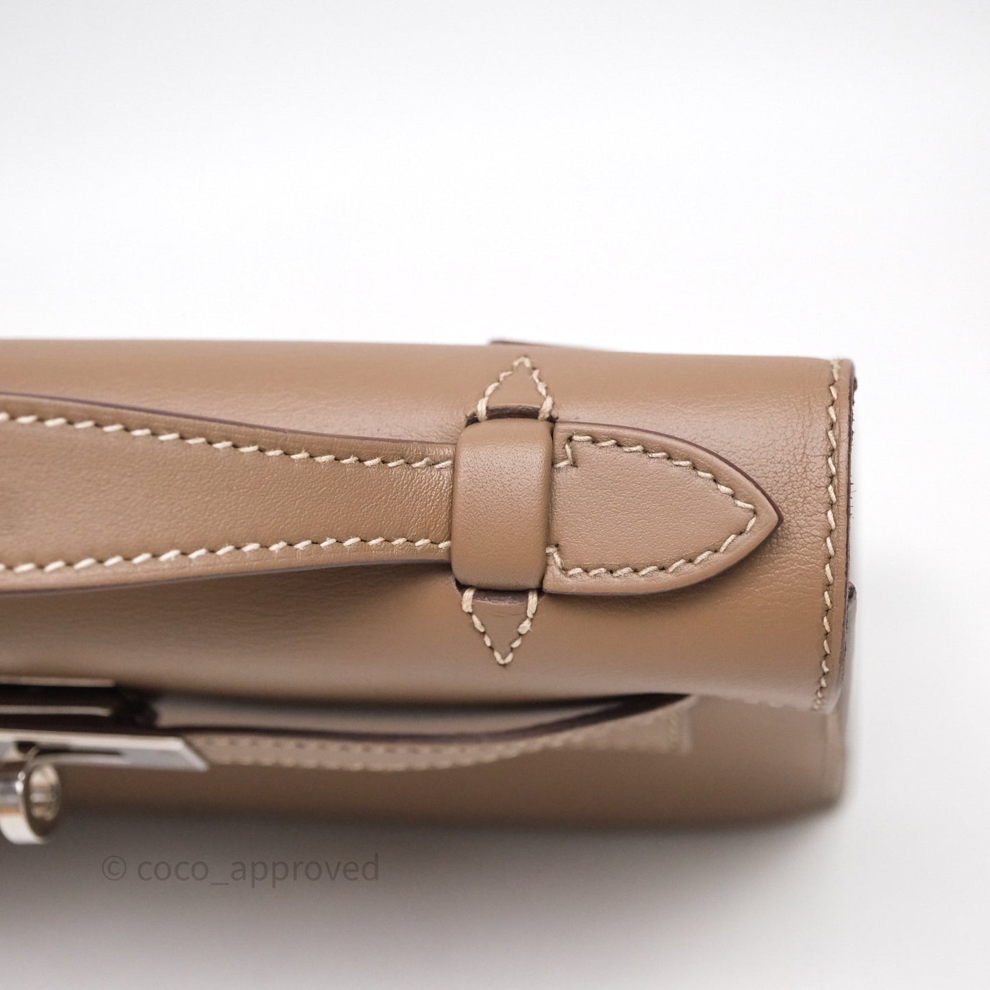 Hermès Kelly Pochette Clutch Etoupe 18 Swift Palladium Hardware