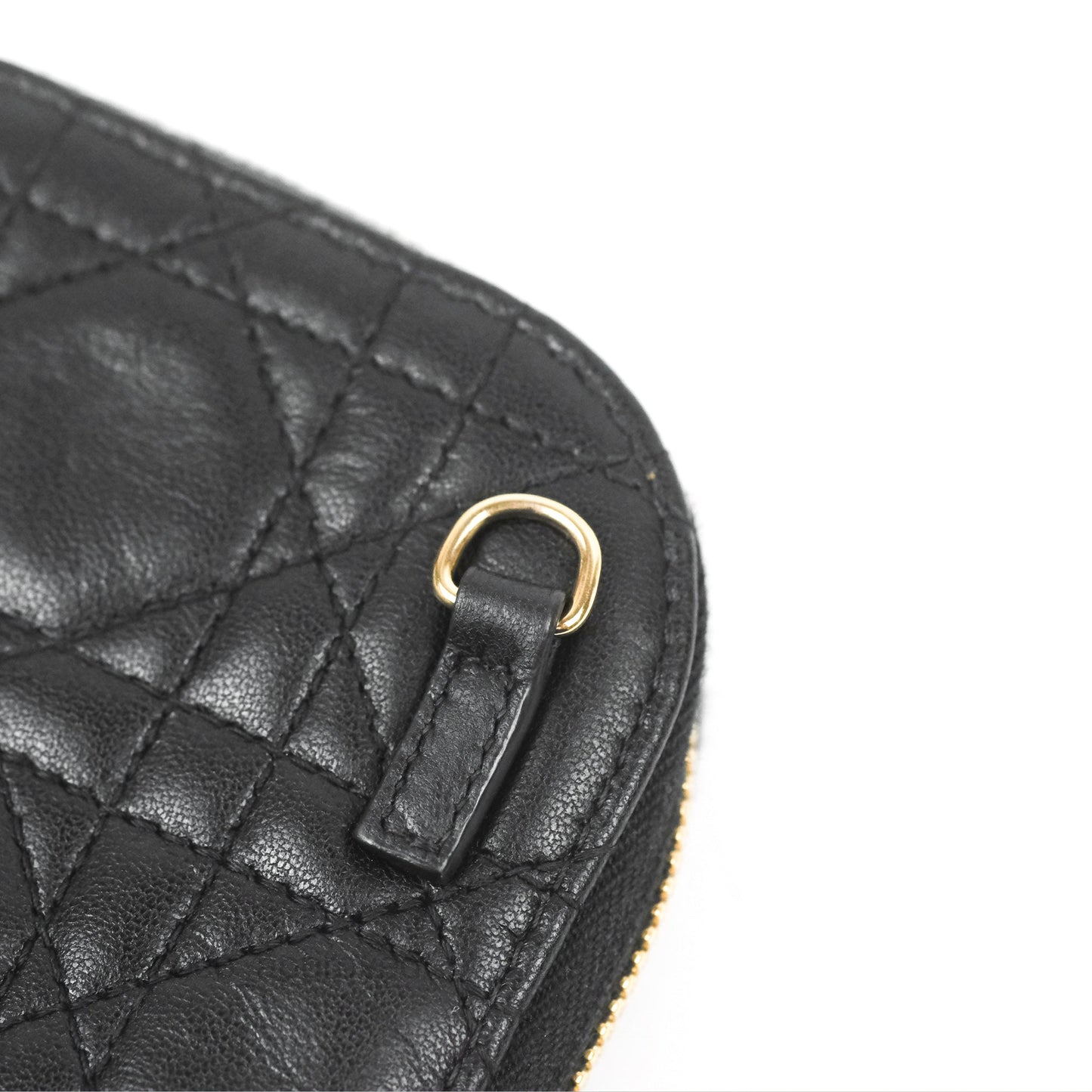 Christian Dior Lady Dior Phone Holder Black Cannage Lambskin