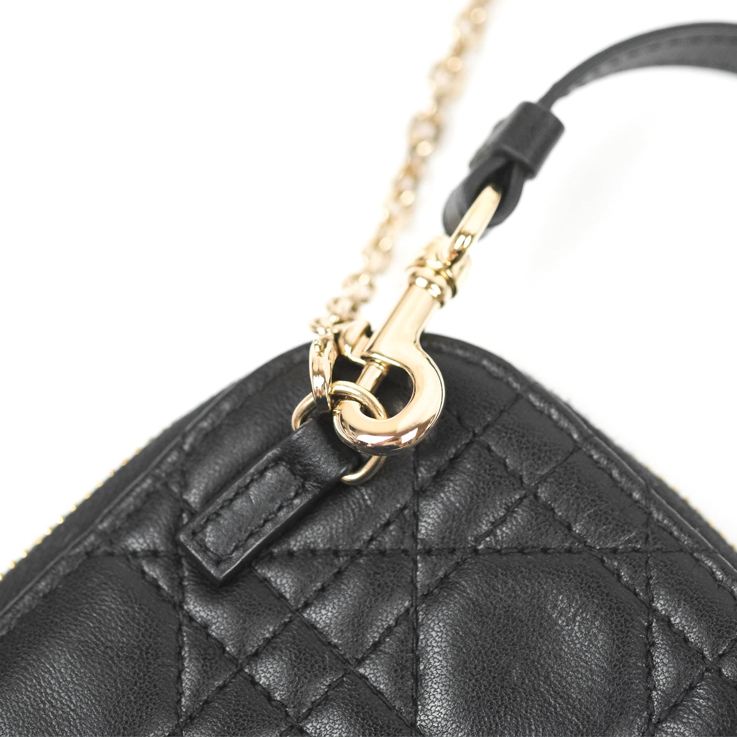 Christian Dior Lady Dior Phone Holder Black Cannage Lambskin